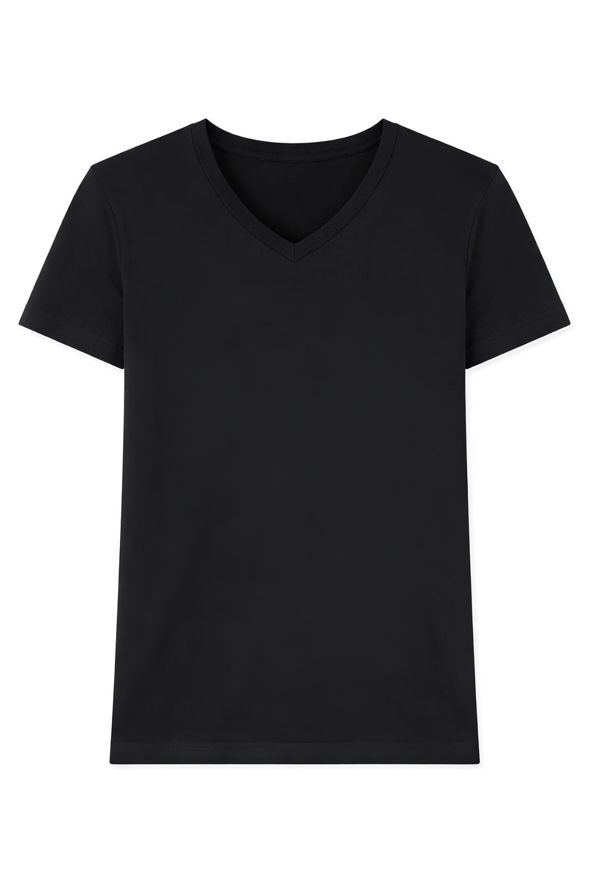 Modal V Yaka Erkek T-Shirt Siyah