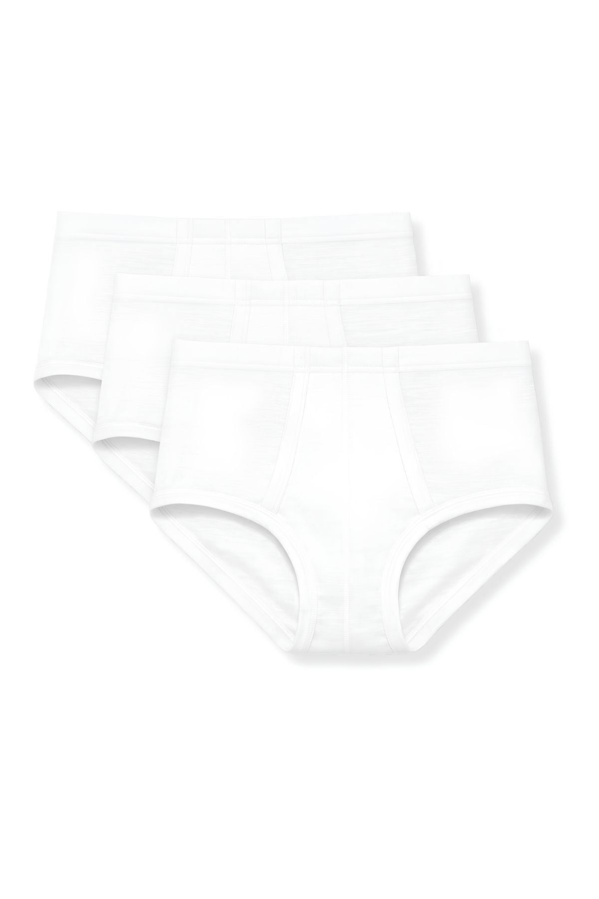 Ribana Bantlı Erkek Slip Beyaz %100 Pamuk 3lü Paket