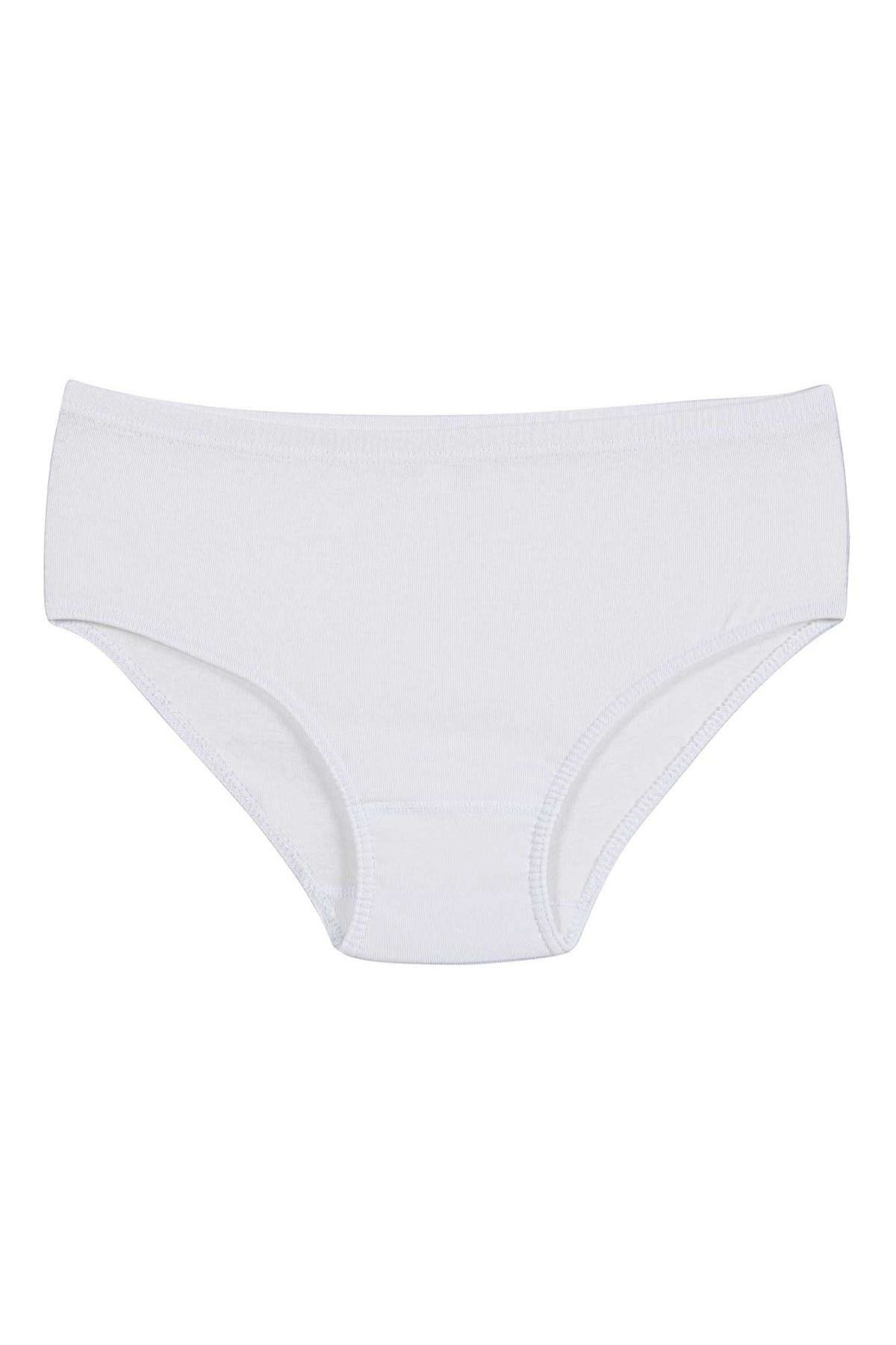 Ribana Biyeli Kadın Bikini Külot Beyaz %100 Pamuk 6lı Paket