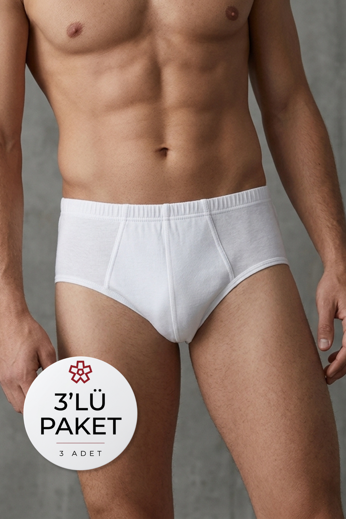 Süprem Erkek Slip Beyaz %100 Pamuk 3lü Paket