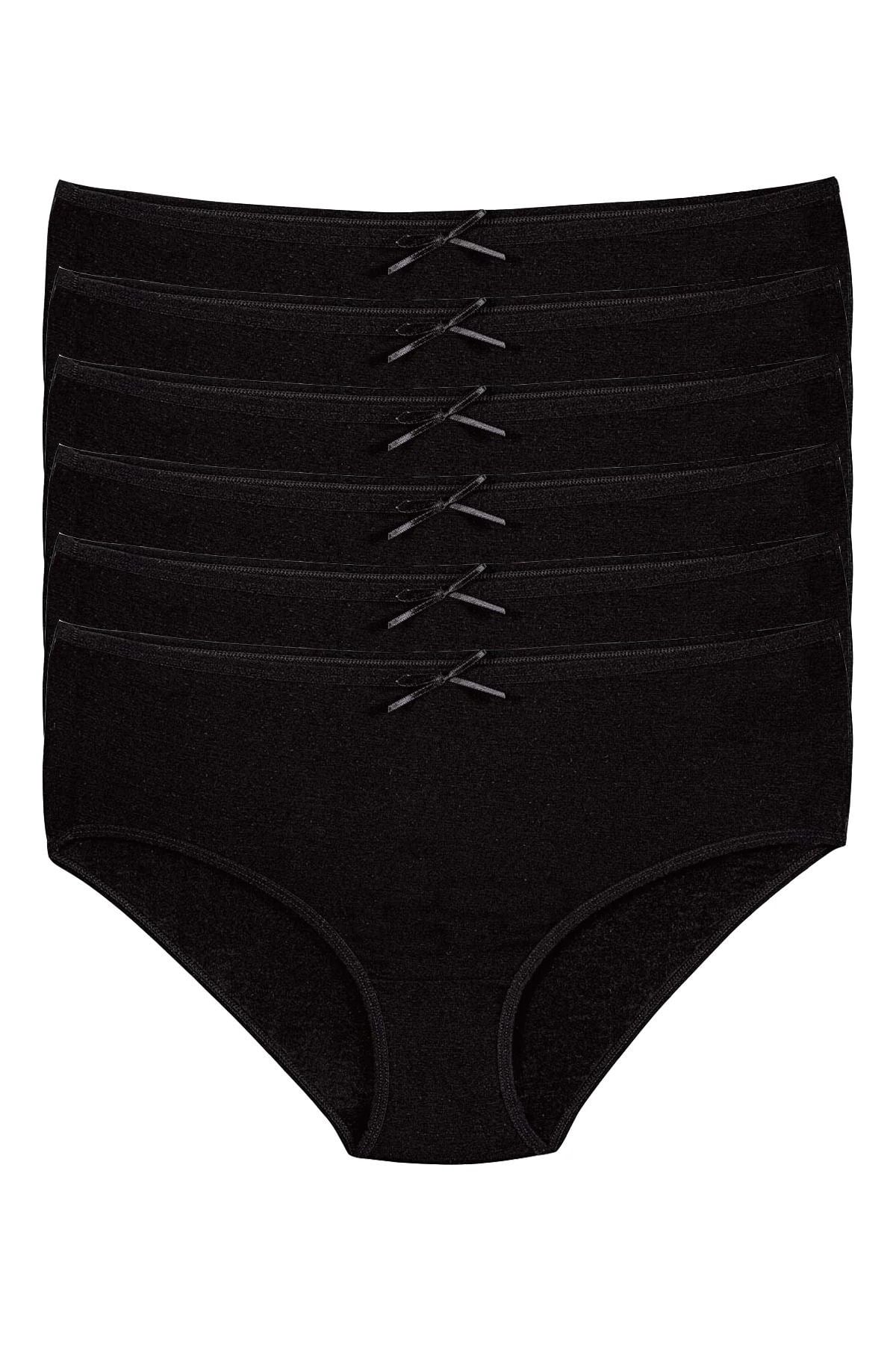 Bambu Bato Kadın Yüksek Bel Külot Siyah 6'lı Paket