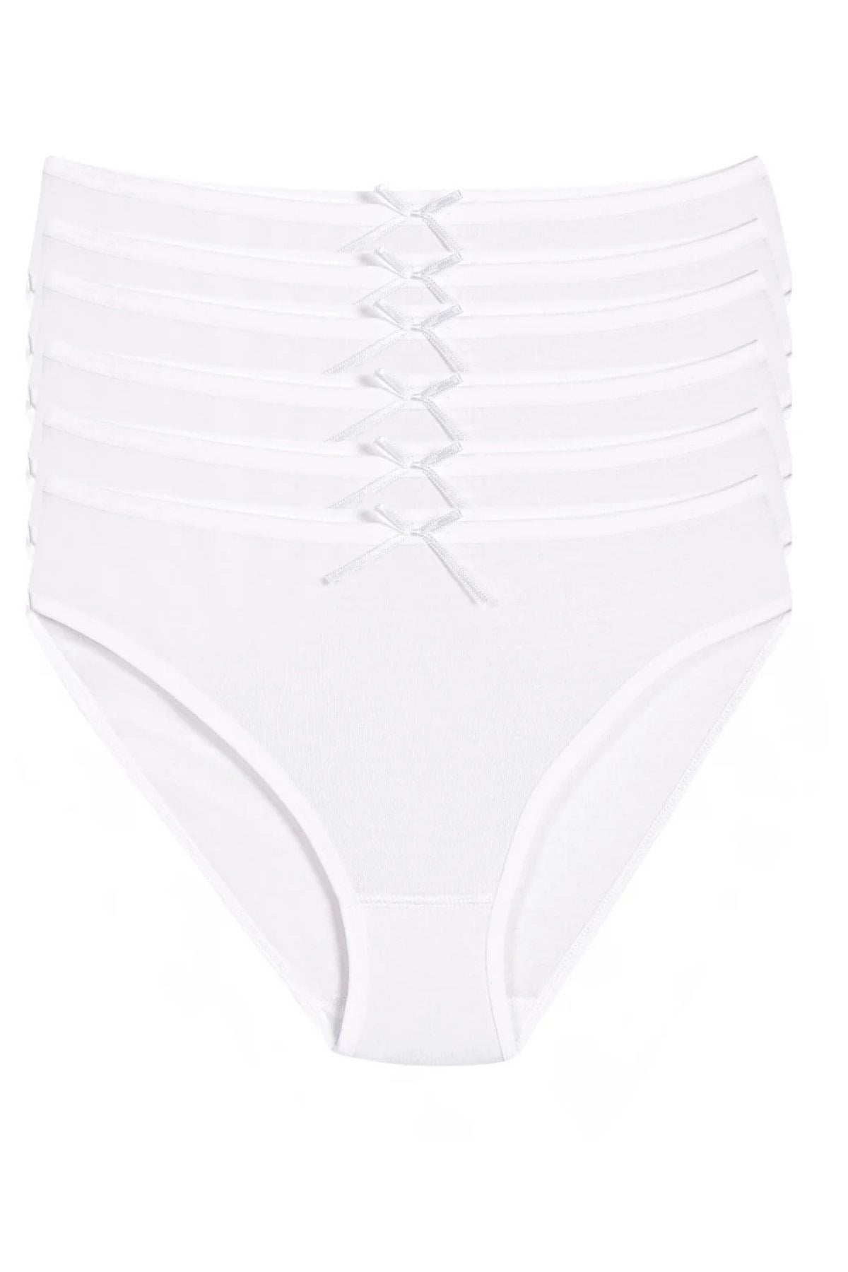 Bambu Bikini Kadın Külot Beyaz 6'lı Paket