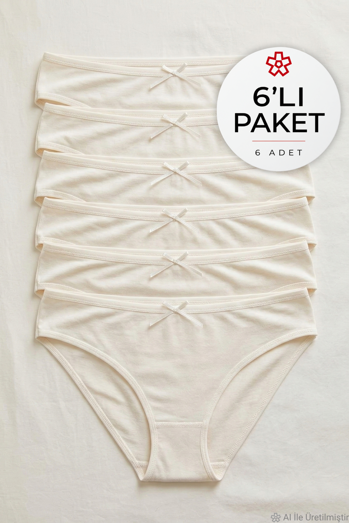 Bambu Bikini Kadın Külot Ekru 6'lı Paket