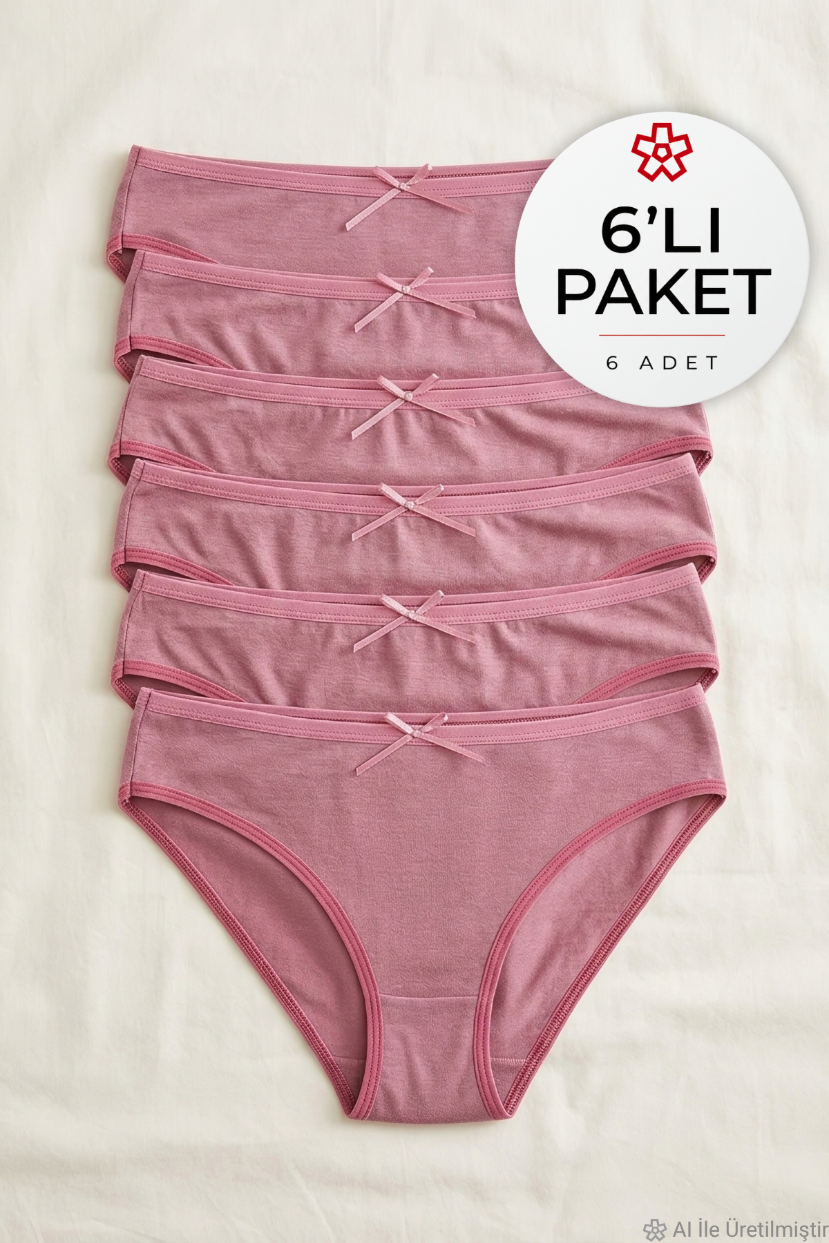 Bambu Bikini Kadın Külot Gül Kurusu 6'lı Paket