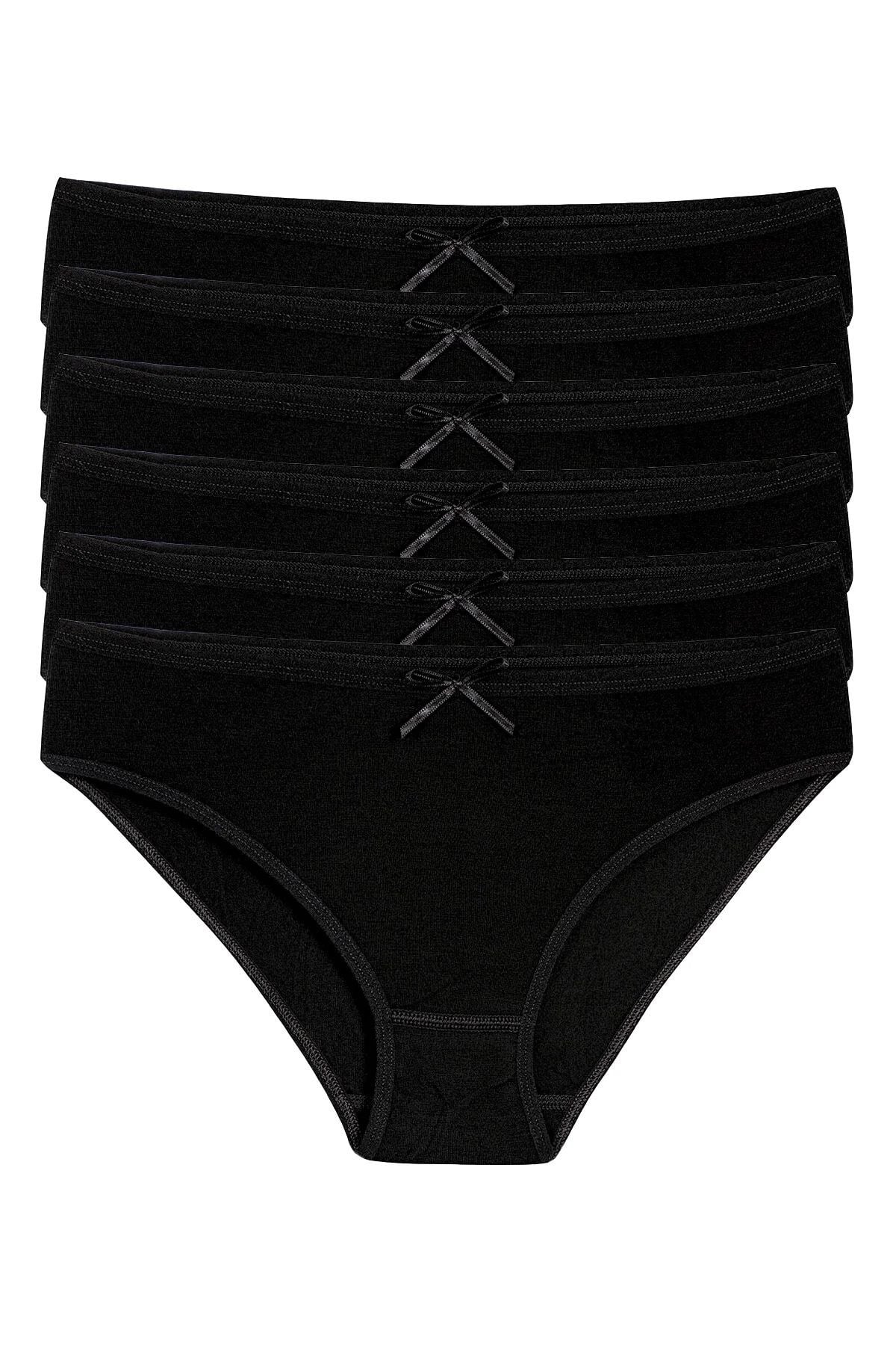 Bambu Bikini Kadın Külot Siyah 6'lı Paket