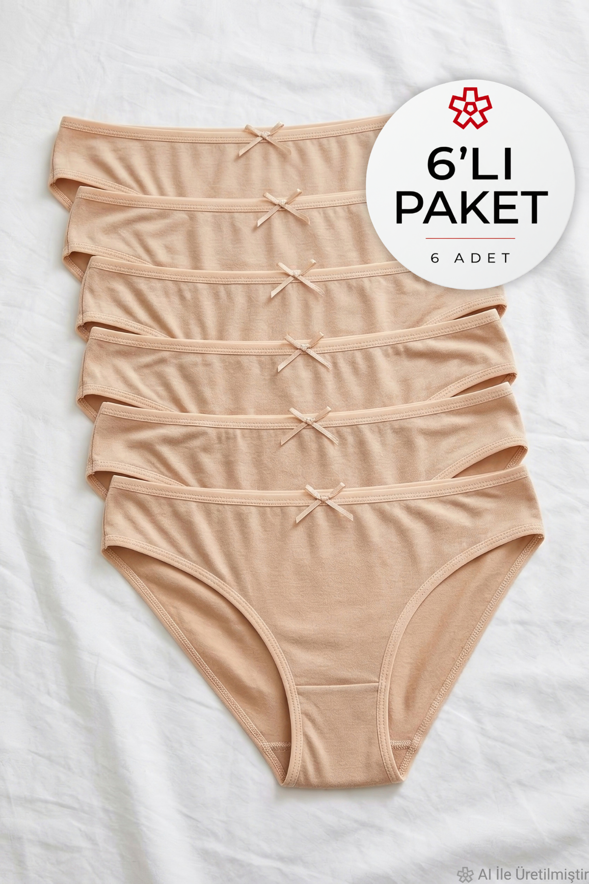 Bambu Bikini Kadın Külot Ten 6'lı Paket