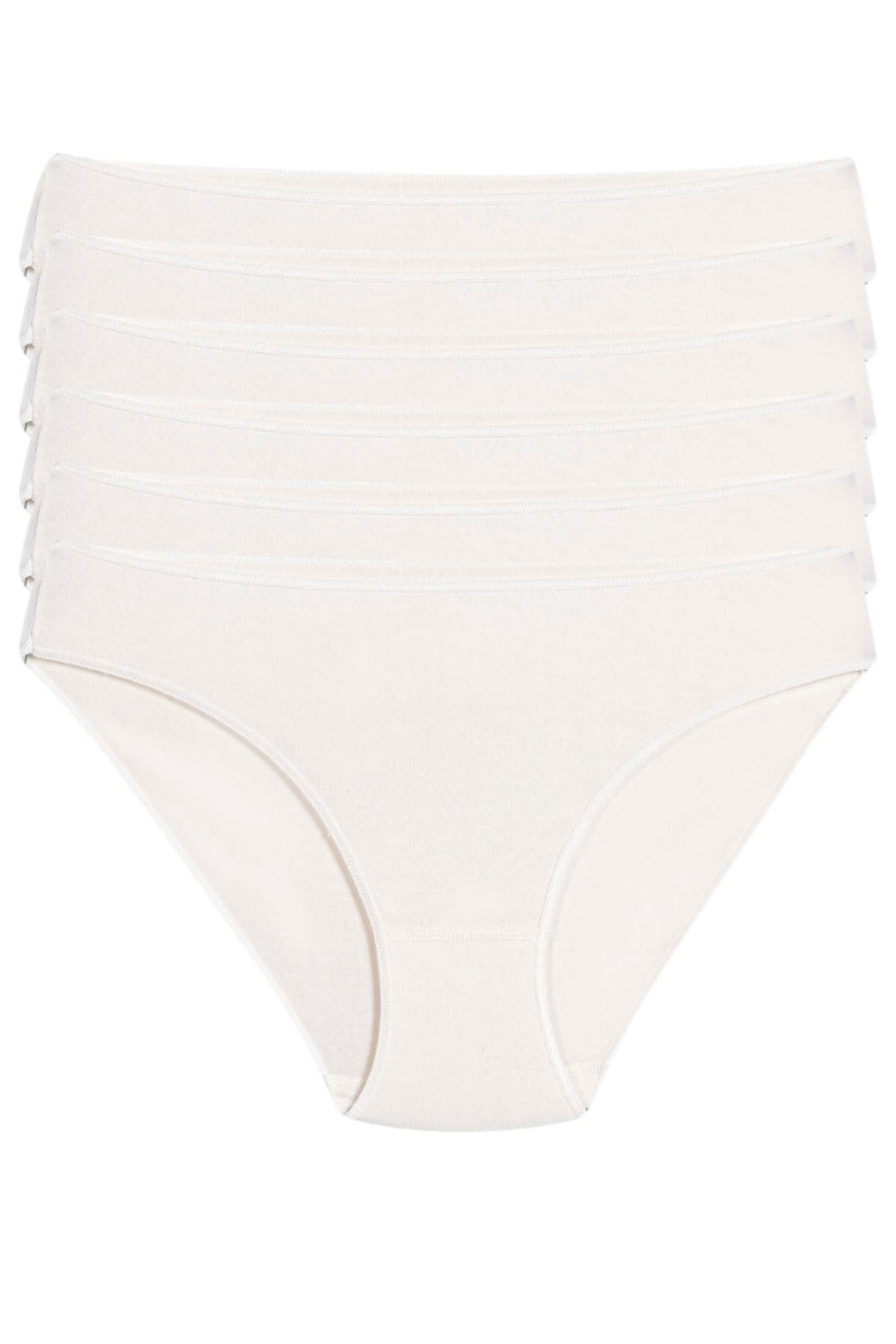 Bambu Süper İz Yapmaz Bikini Kadın Külot Ekru 6'lı Paket