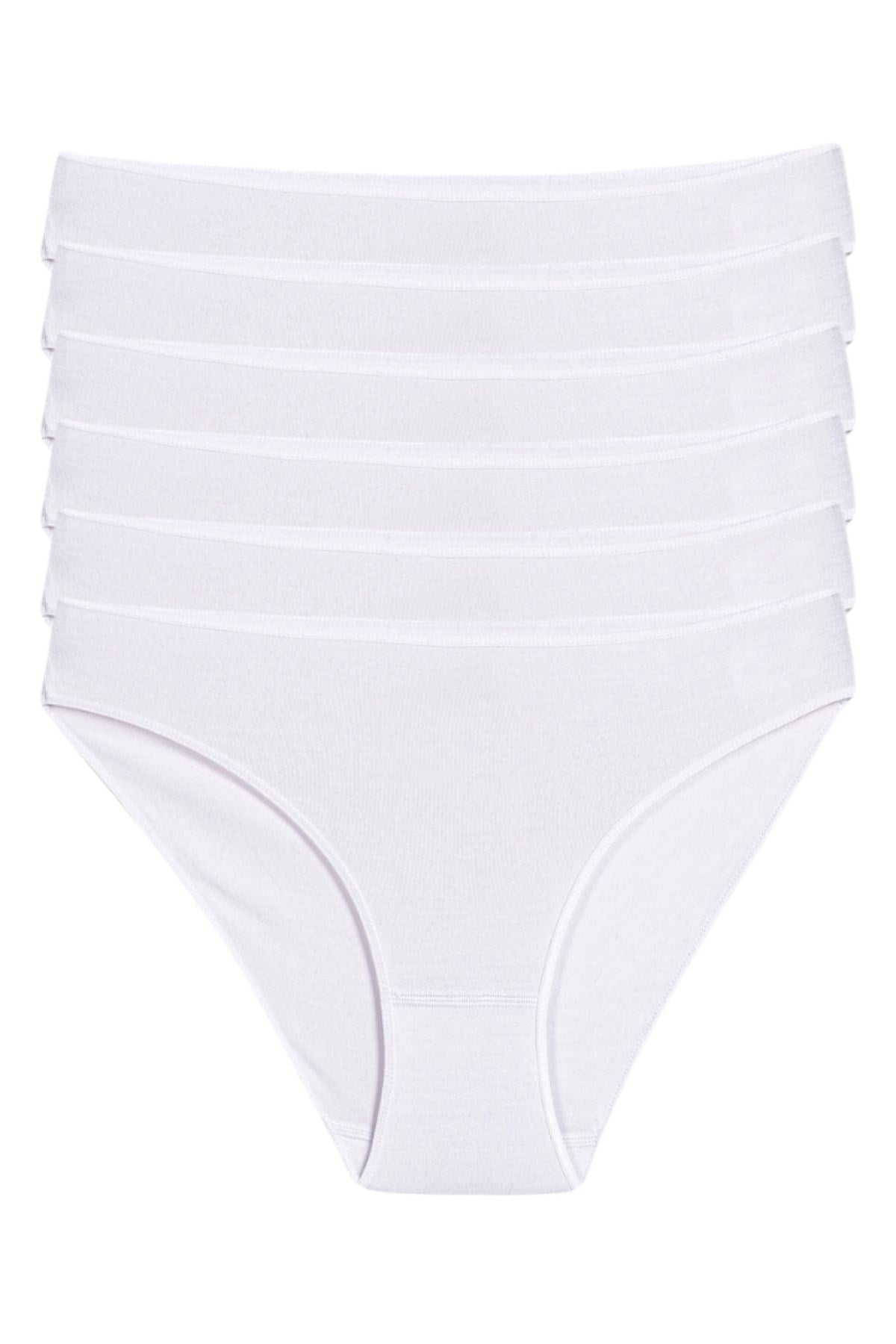 Bambu Süper İz Yapmaz Bikini Kadın Külot Beyaz 6'lı Paket