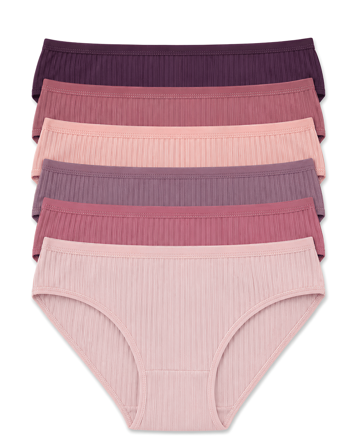 Çizgili Bambu Bikini Kadın Külot Renkli 5'li Paket