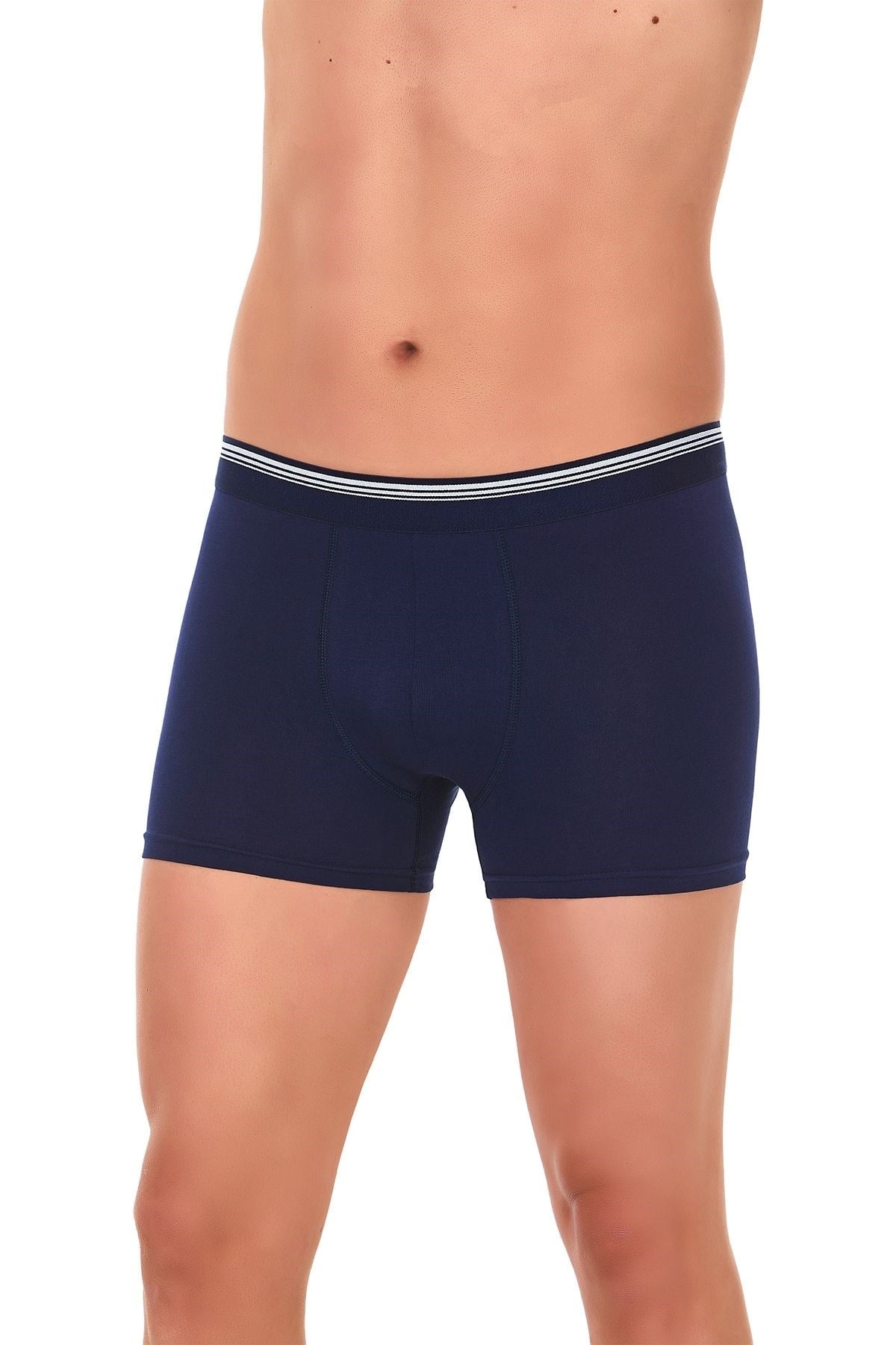 Likralı Erkek Boxer Lacivert 3'lü Paket