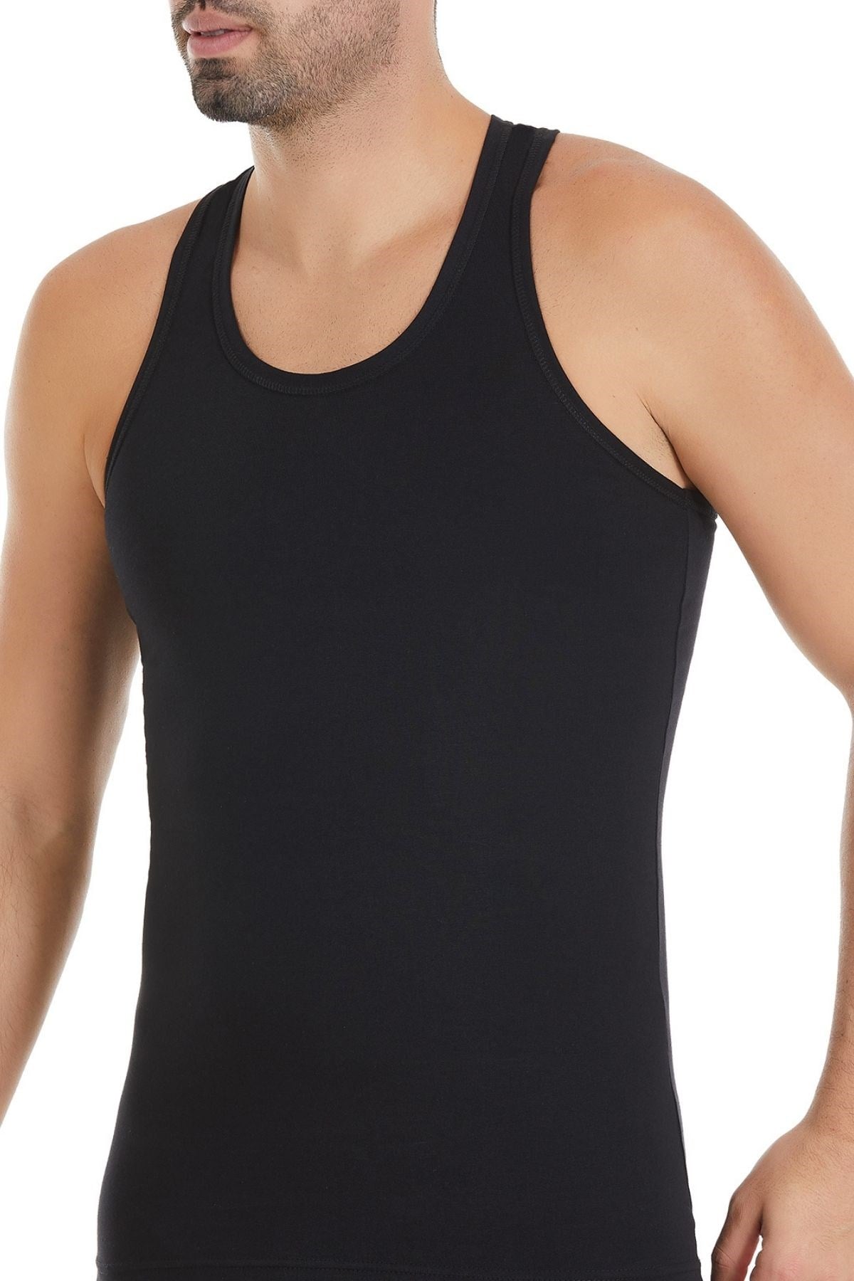 Likralı Erkek Sporcu Atlet Siyah 3'lü Paket