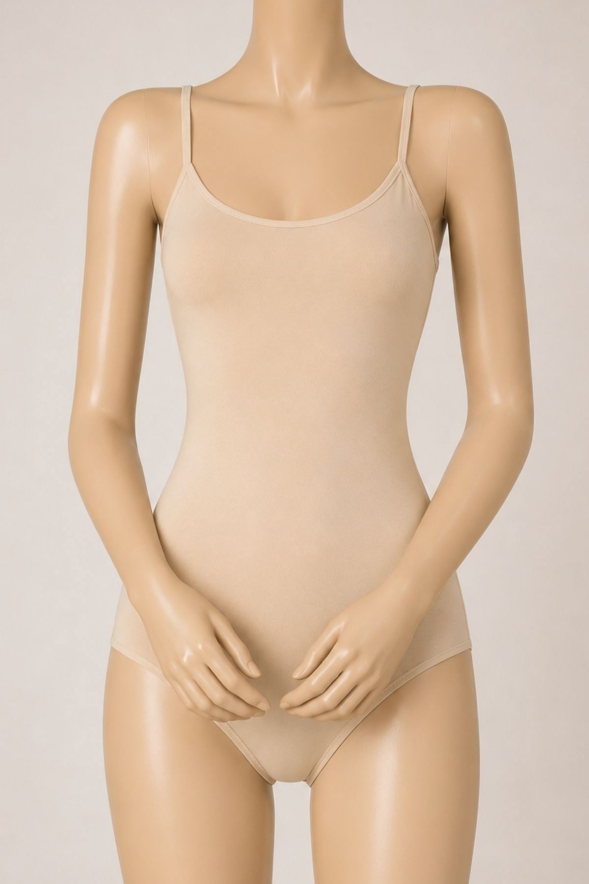 Likralı İp Askılı Kadın Çıtçıtlı Body Ten 3'lü Paket