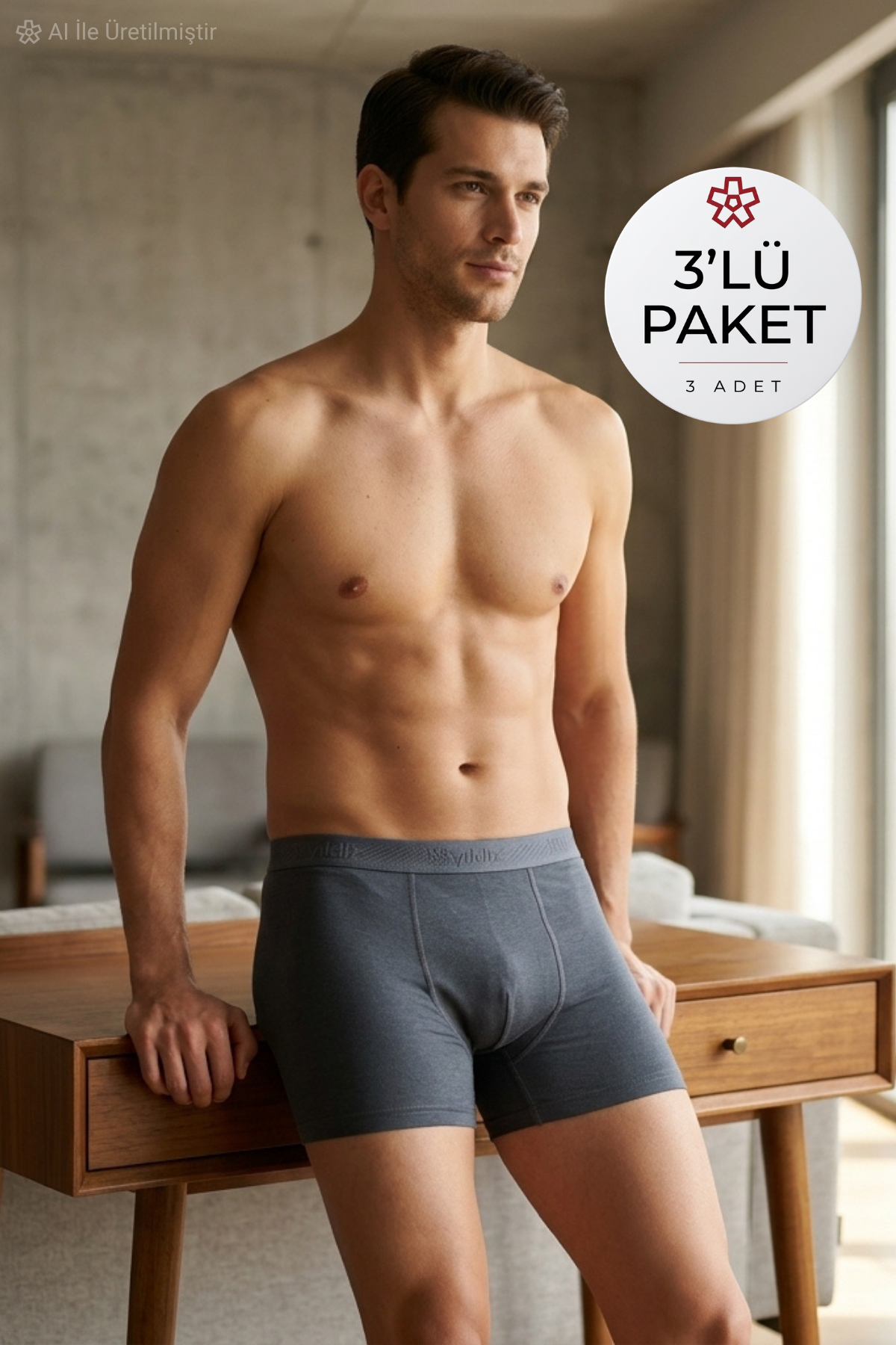 Modal Erkek Boxer Füme 3'lü Paket