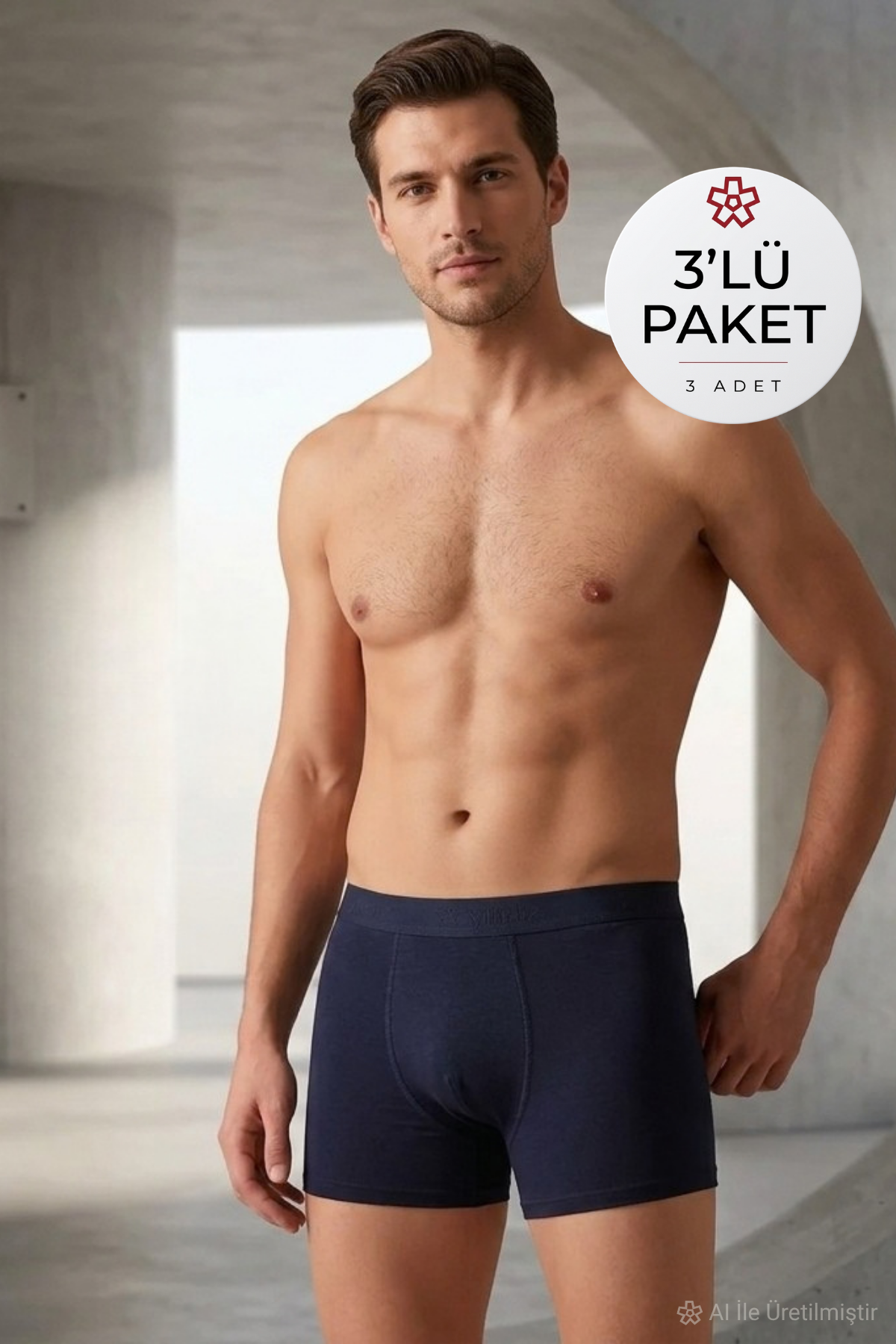 Modal Erkek Boxer Lacivert 3'lü Paket