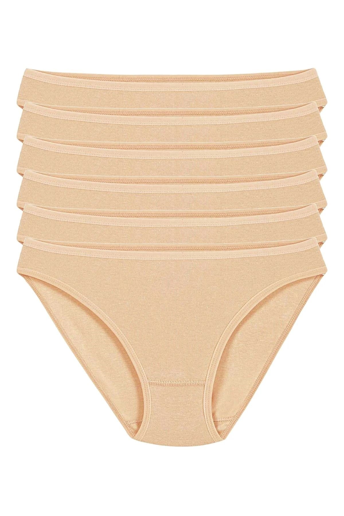 Ribana Kadın Bikini Külot Ten %100 Pamuk 6'lı Paket