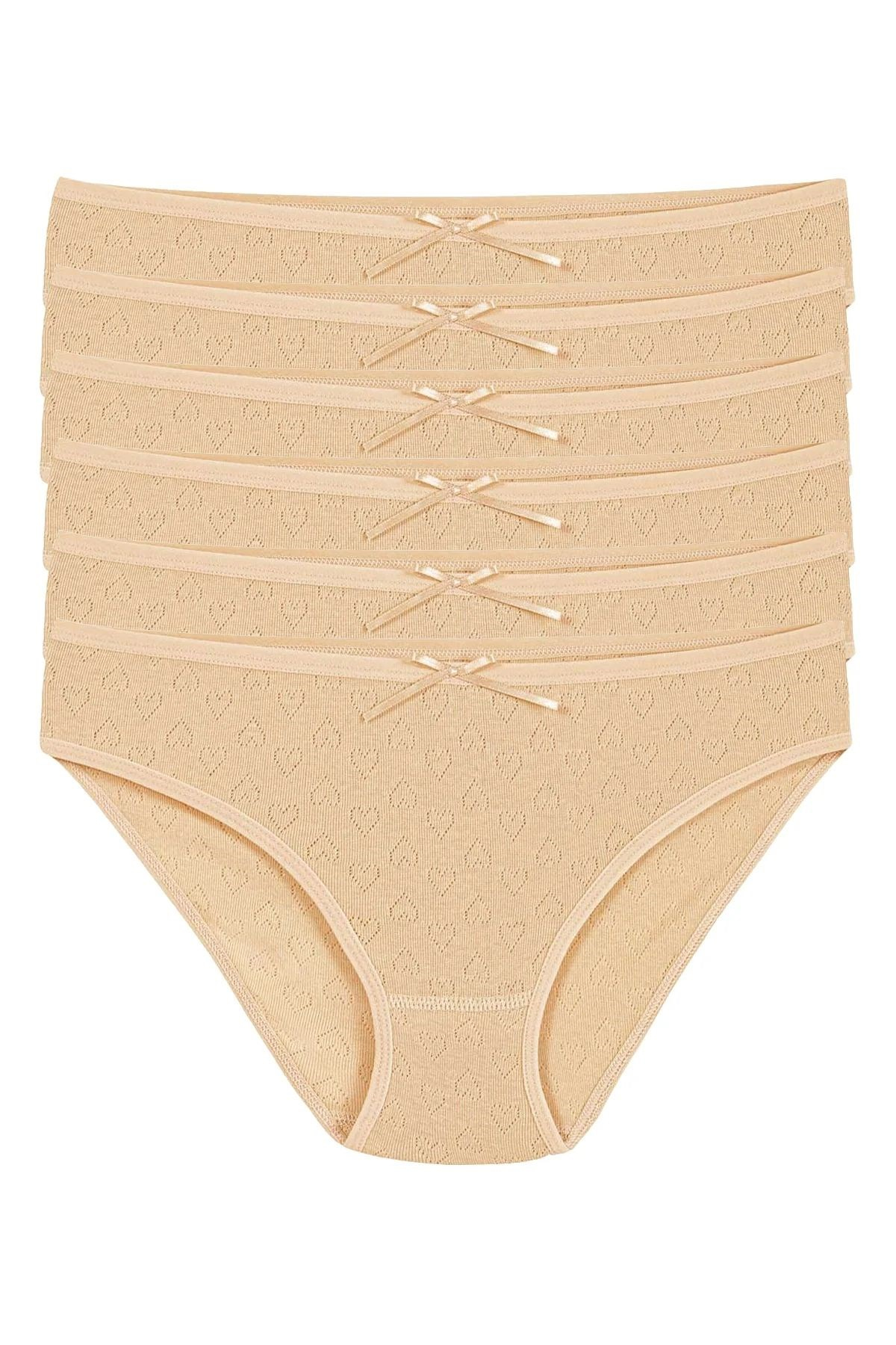 Ribana Kalpli Kadın Bikini Külot Ten %100 Pamuk 6'lı Paket