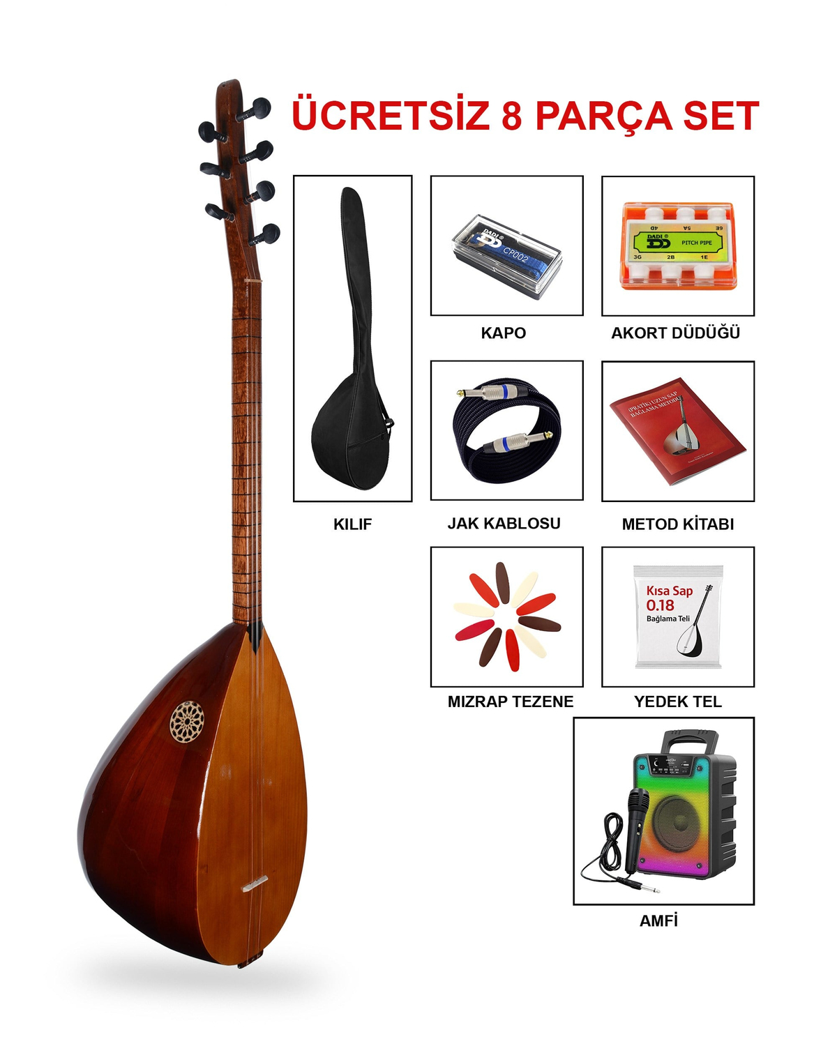 Maun Tekne Sap Ladin Kapak Full Set Bağlama