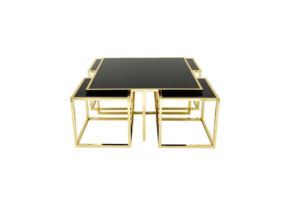 Nisan Sehpa-Lotus Yavrulu Gold Metal Orta Sehpa