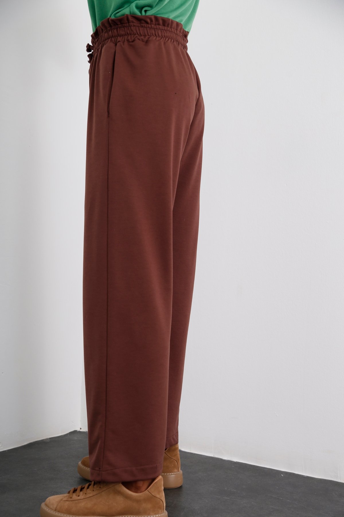 Acı Kahve Beli Lastikli Eşofman Pantolon 40050