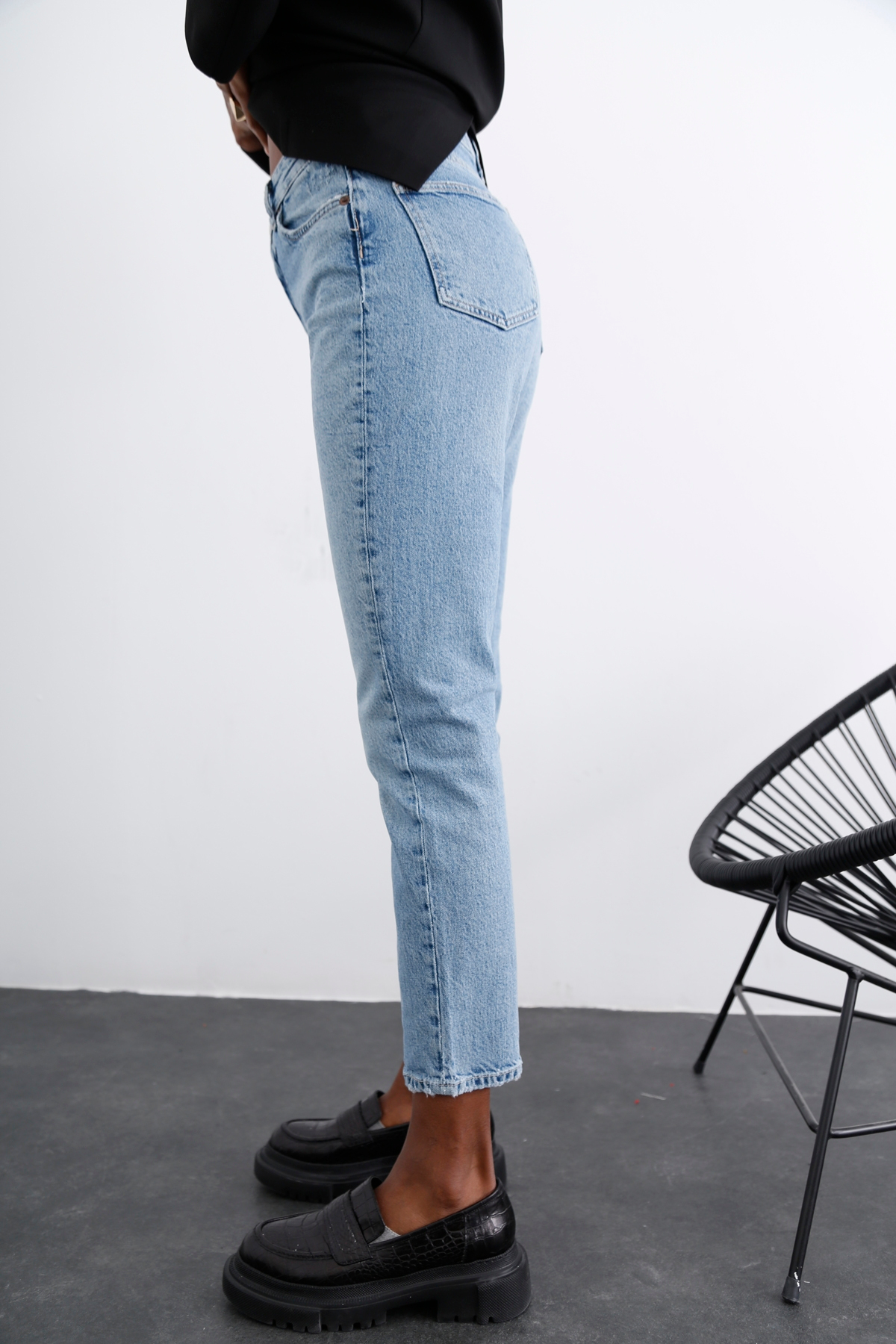 Açık Mavi Yüksek Bel Slim Fit Jean-1 