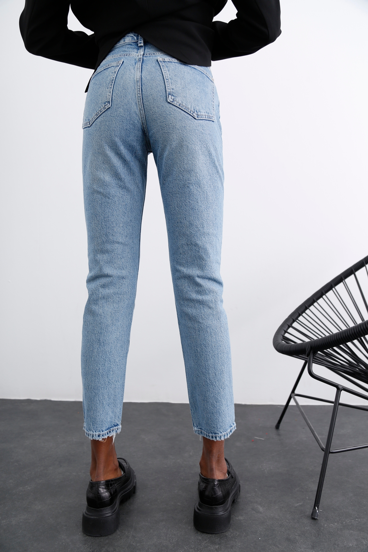 Açık Mavi Yüksek Bel Slim Fit Jean-1 
