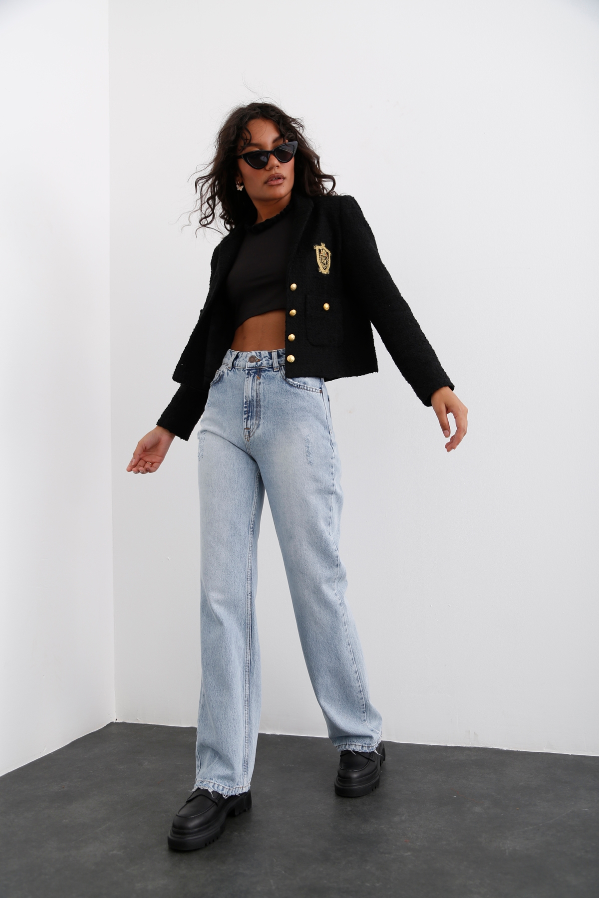 Açık Mavi Yüksek Bel Straight Fit Jean 21396