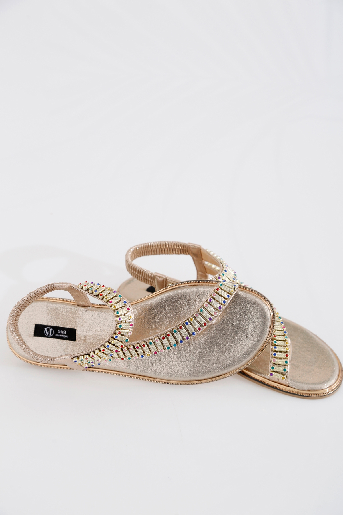 Altın Sıra Taşlı Sandalet 229