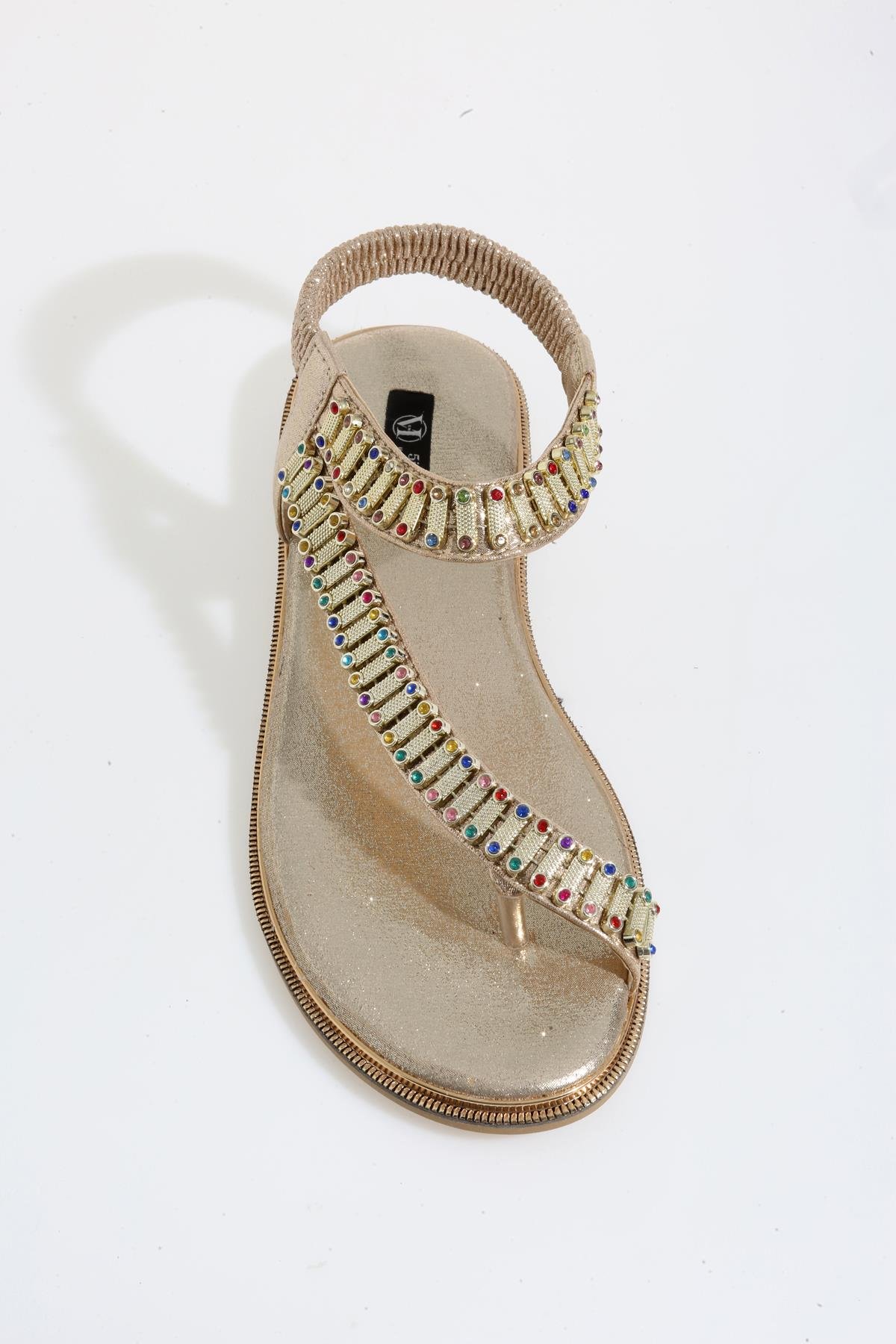 Altın Sıra Taşlı Sandalet 229