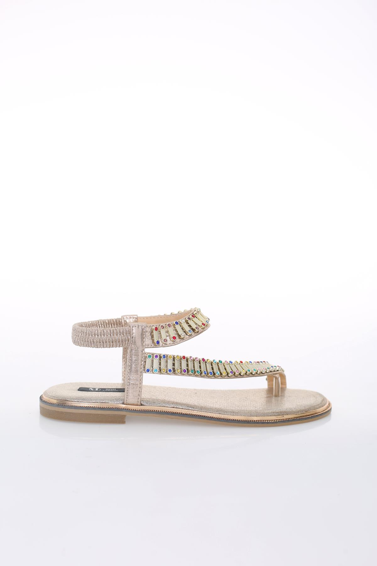 Altın Sıra Taşlı Sandalet 229