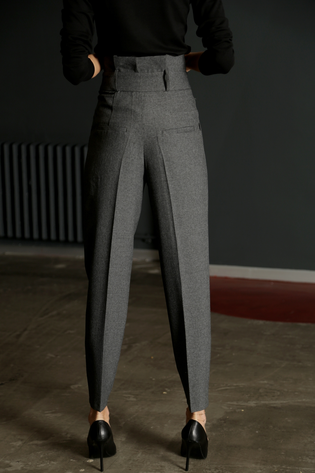 Antrasit Ekose Etekli Pantolon-P2002