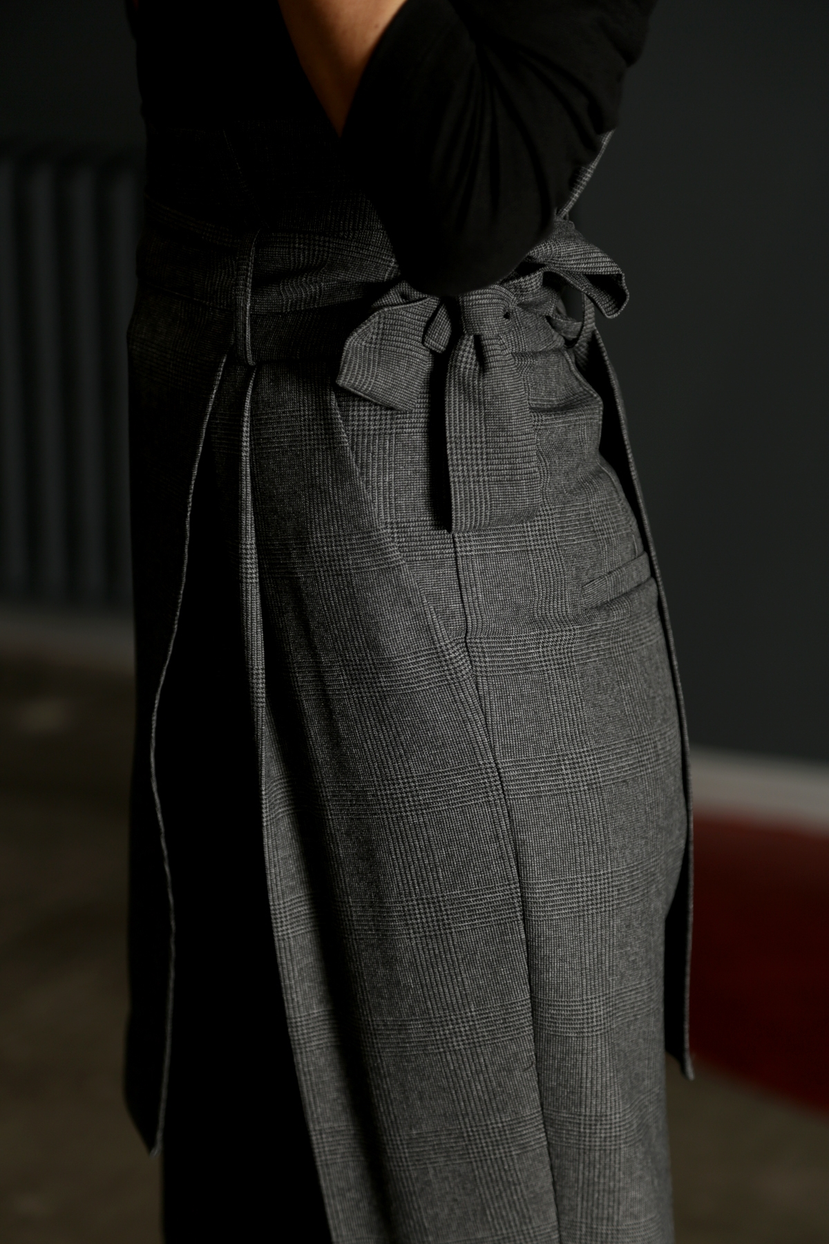 Antrasit Ekose Etekli Pantolon-P2002