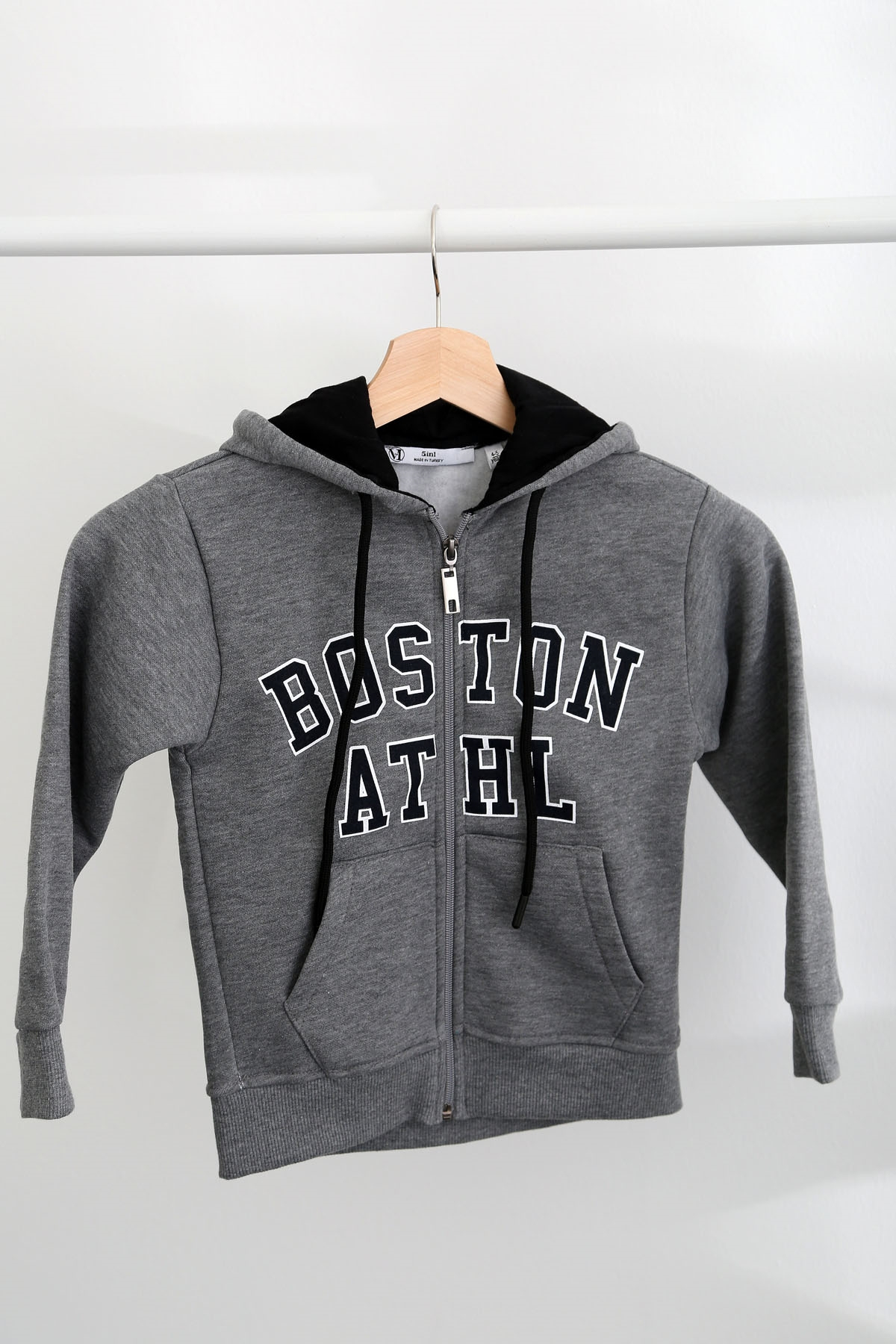 Antrasit Fermuarlı Boston Çocuk Sweatshirt 
