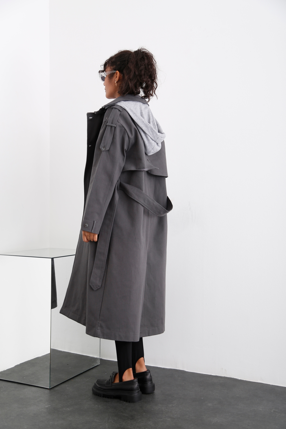 Antrasit Rüzgarlıklı Trenchcoat 54053