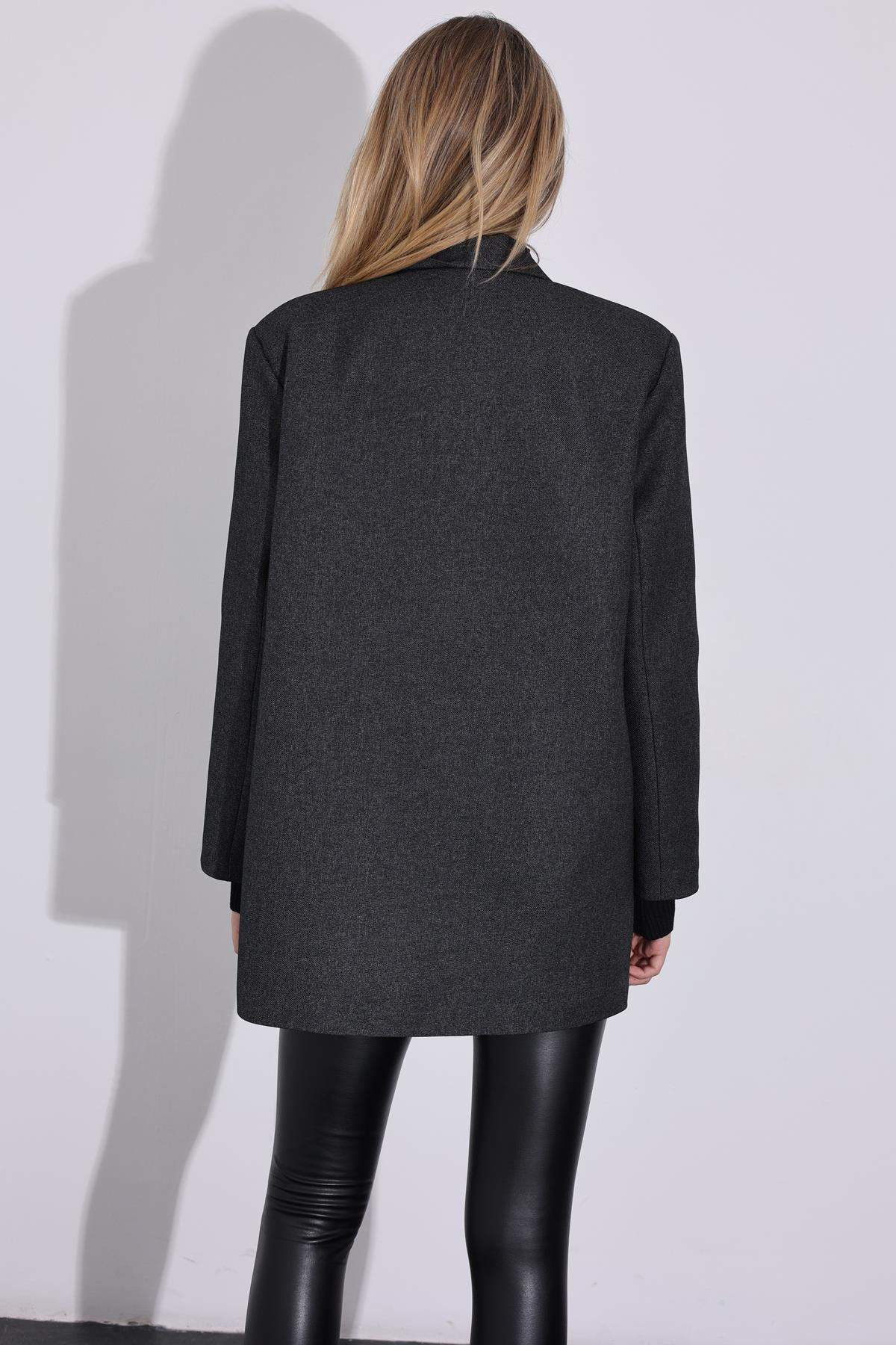 Antrasit Vatkalı Blazer Ceket 54489