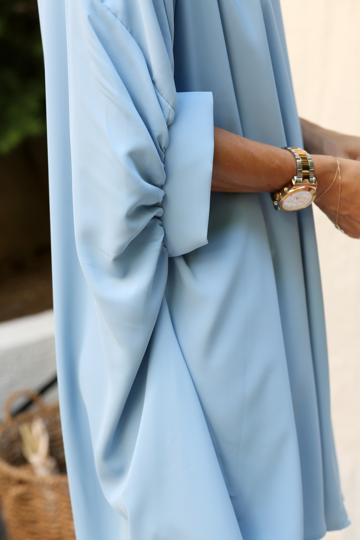 Bebe Mavi Yanları Pileli Oversize Tunik Elbise 68003