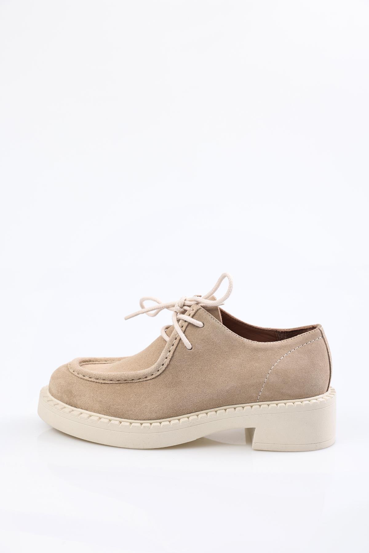 Bej Bağcıklı Loafer 20467