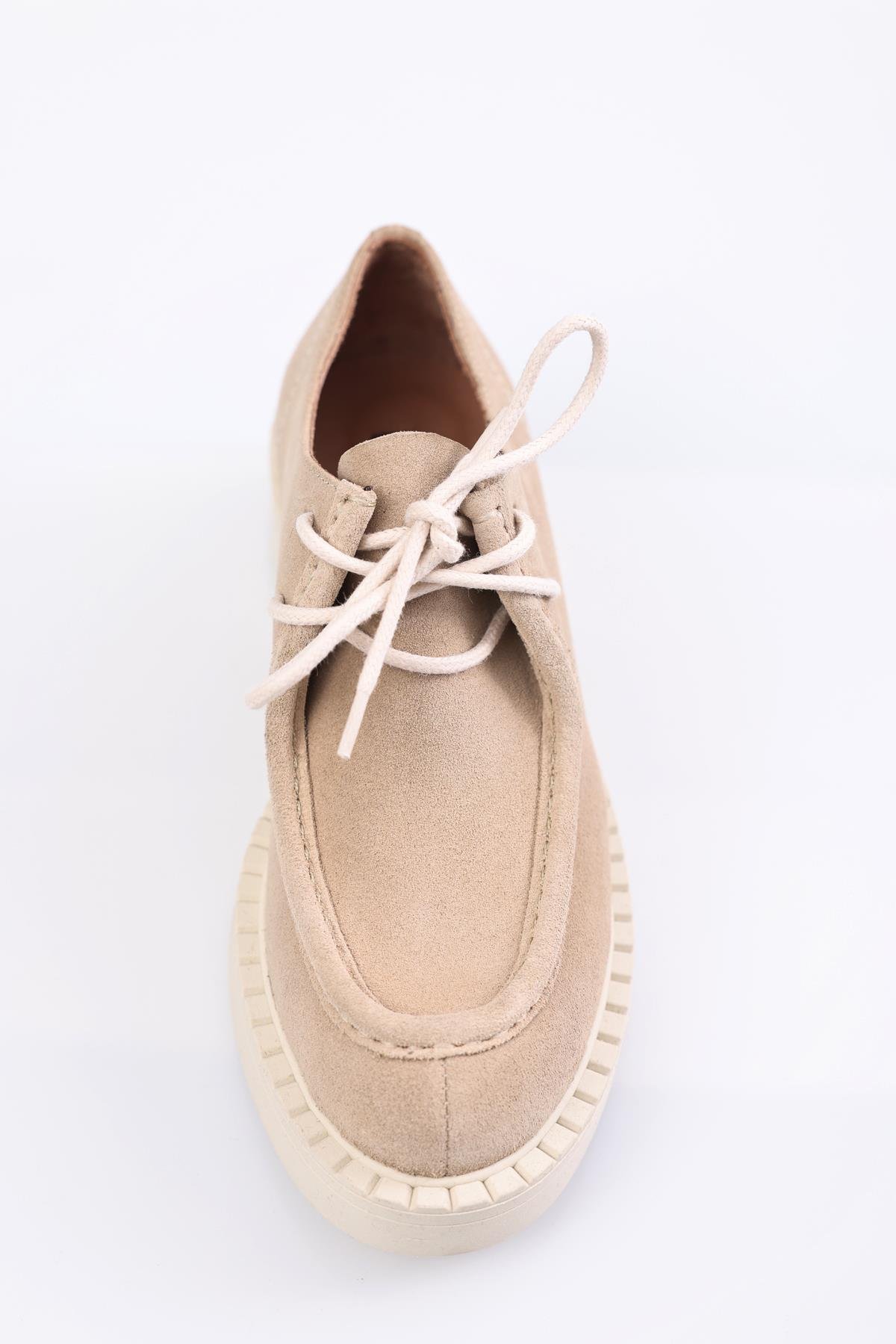 Bej Bağcıklı Loafer 20467