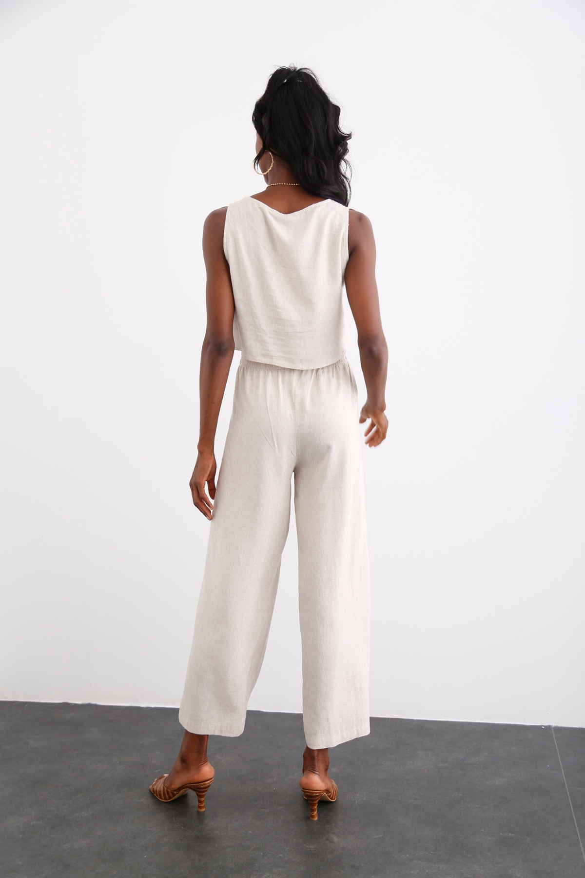 Bej Keten Crop Takım 0327