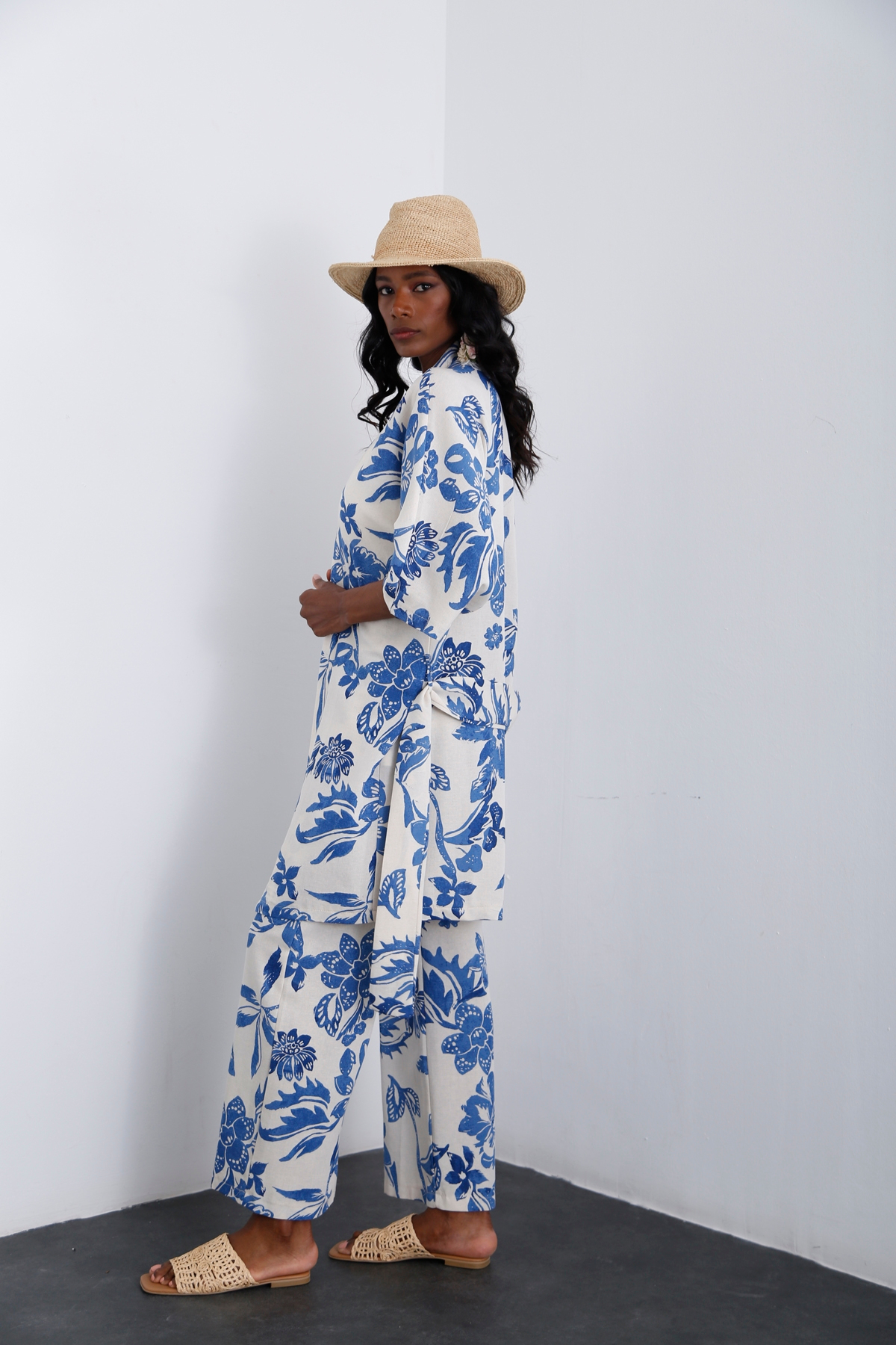 Bej Kuşaklı Kimono Takım 3763