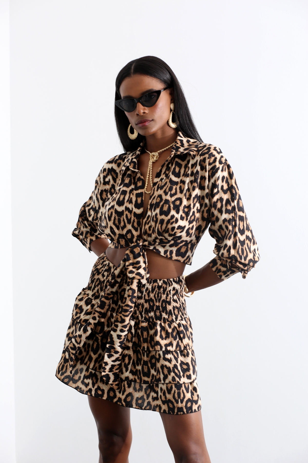Bej Leopar Desen Etek Takım 982100