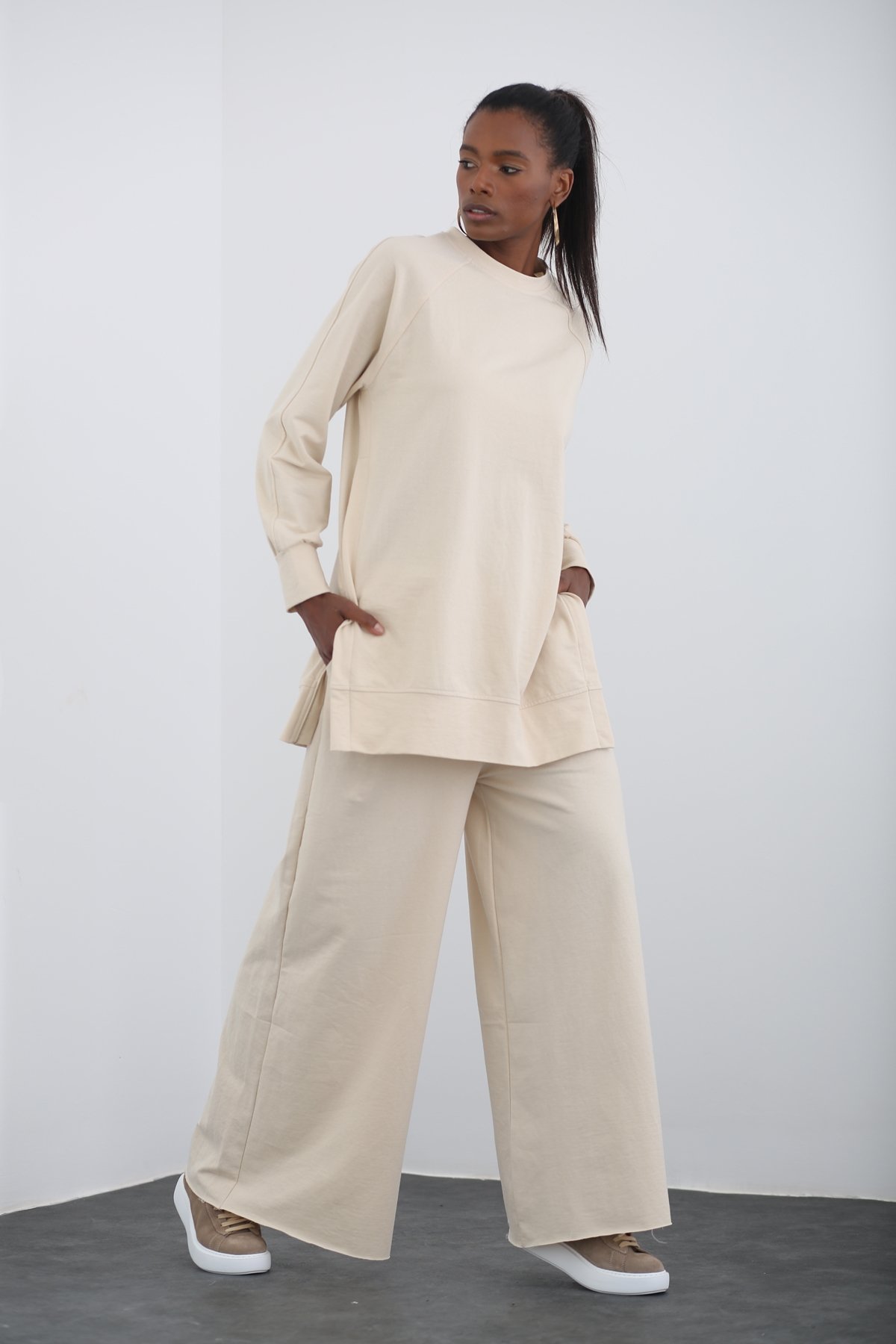 Bej Oversize Sweatshirt 1315