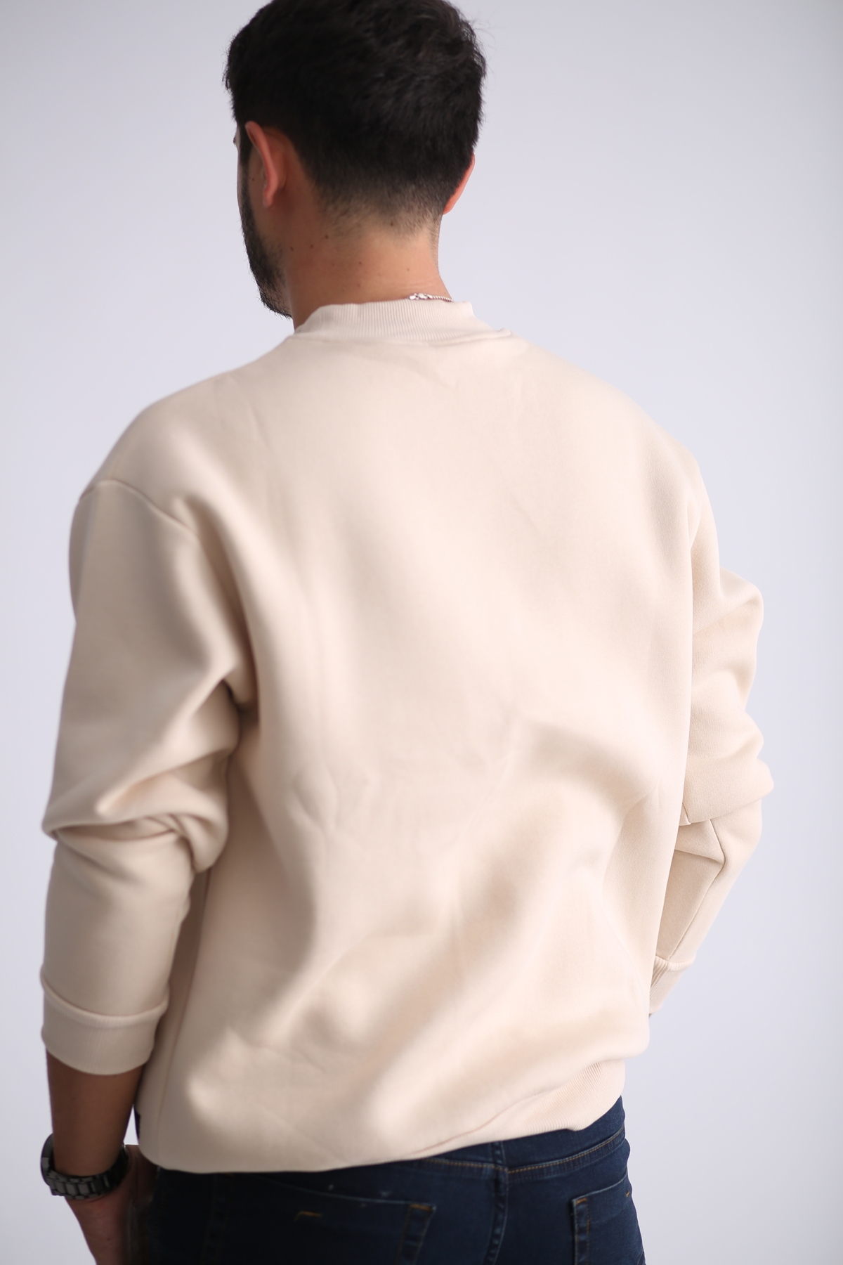 Bej Şardonlu Sweatshirt K-201-21
