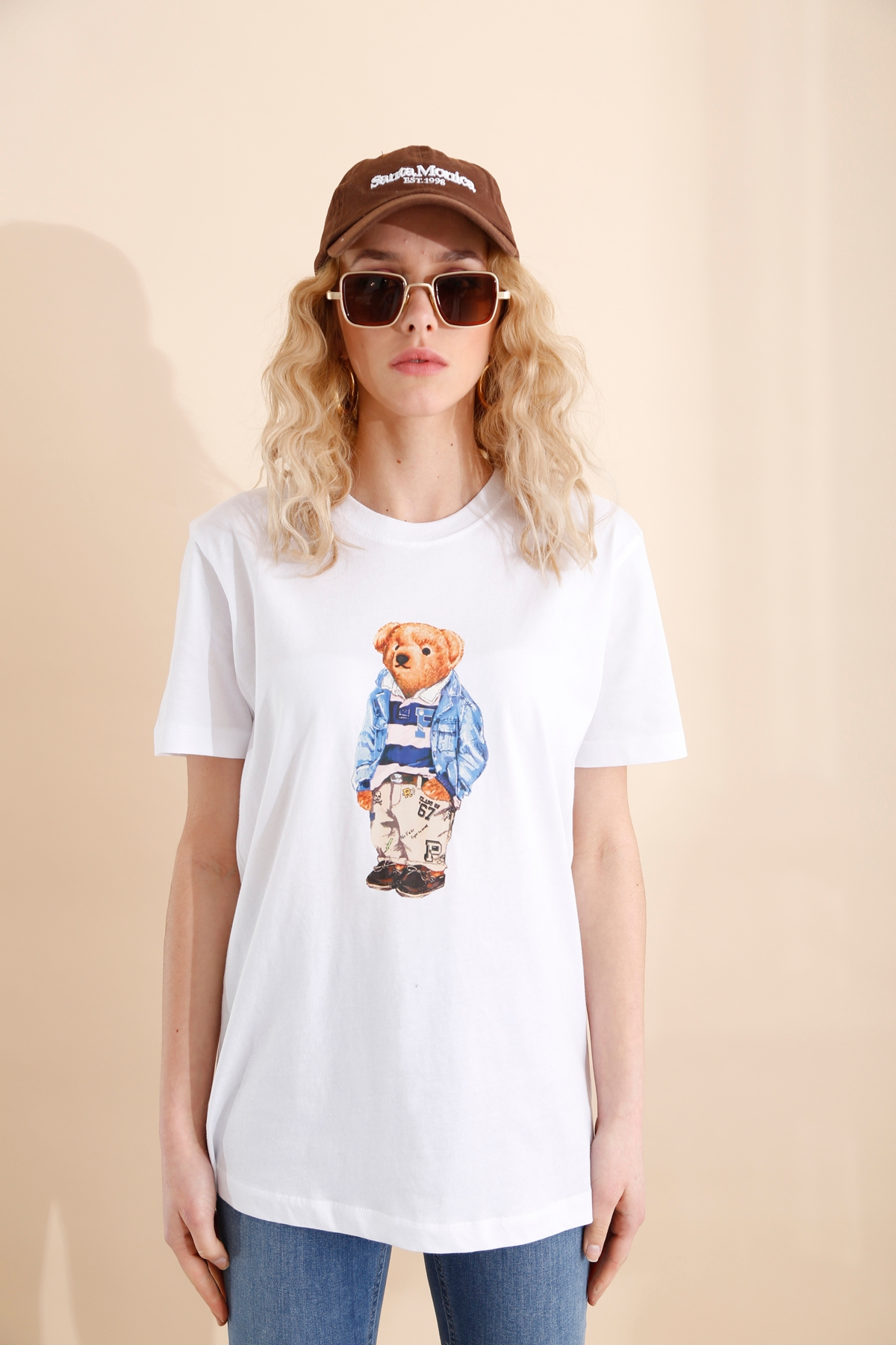 Beyaz Ayıcık Baskılı Tshirt-4 210026