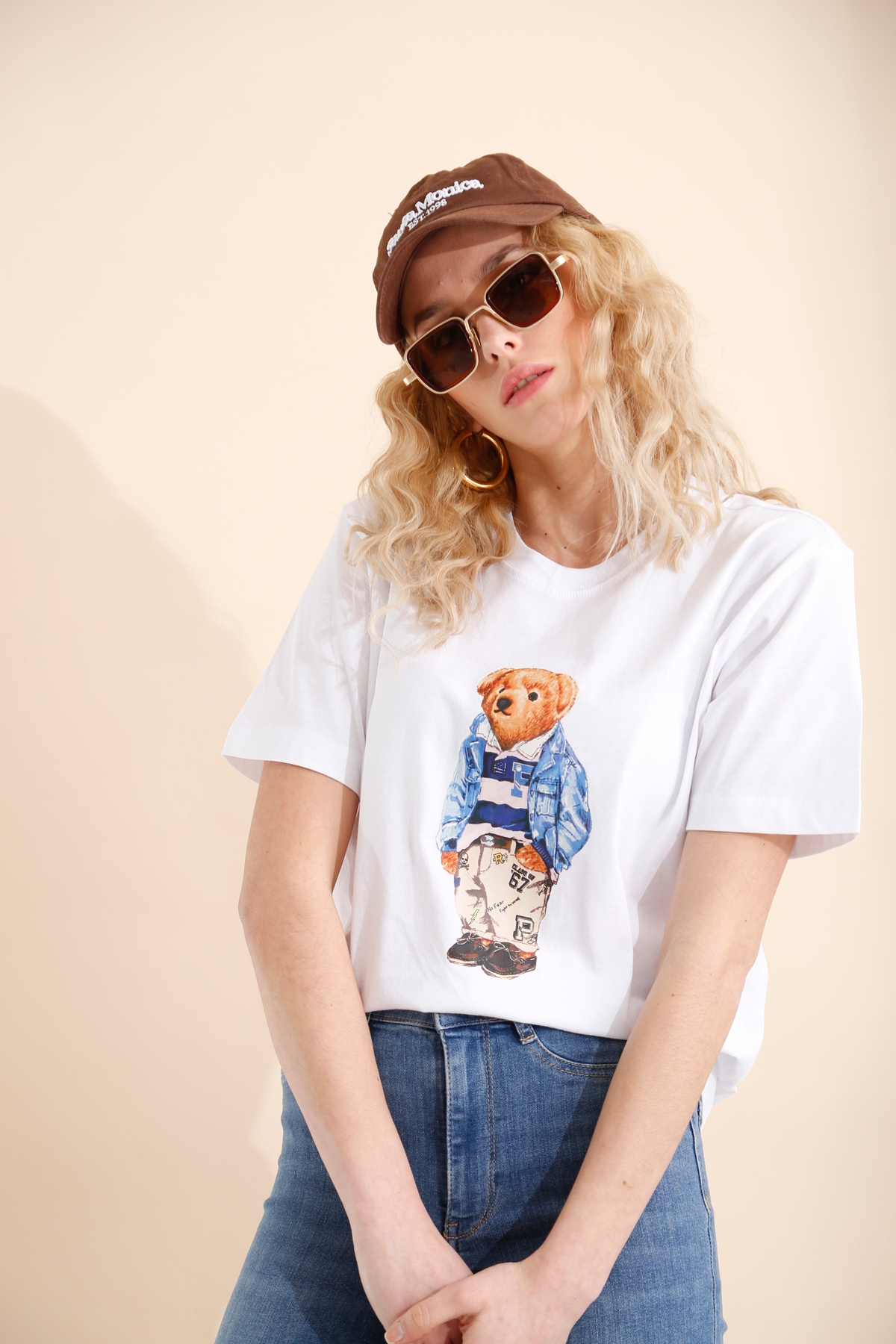 Beyaz Ayıcık Baskılı Tshirt-4 210026