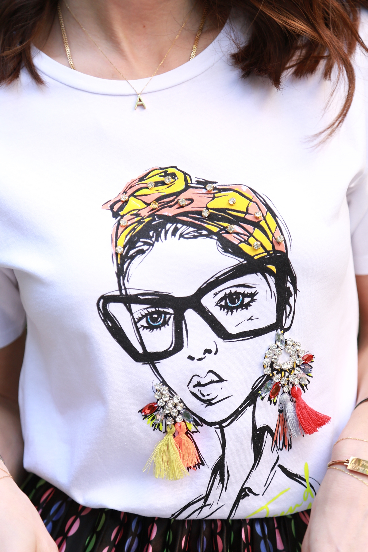 Beyaz Bandanalı Tshirt
