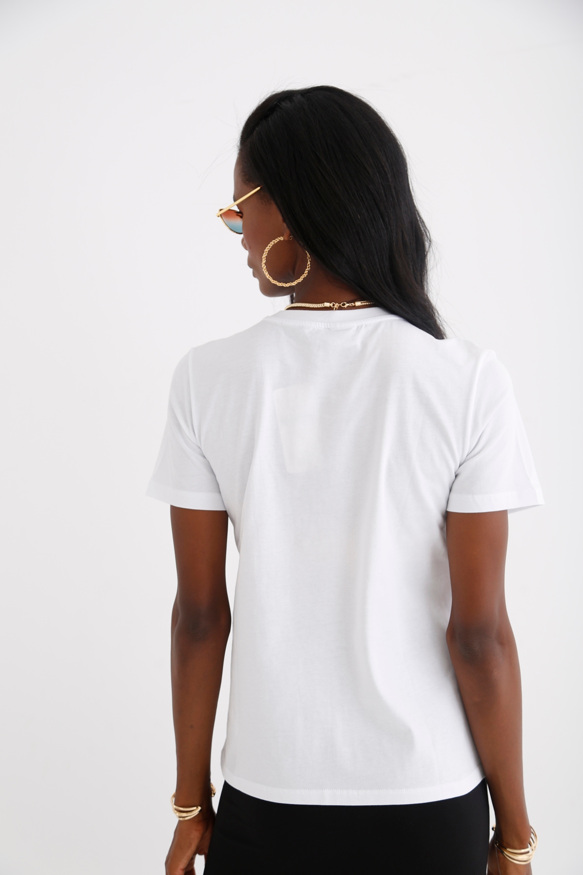 Beyaz Baskılı Tshirt 