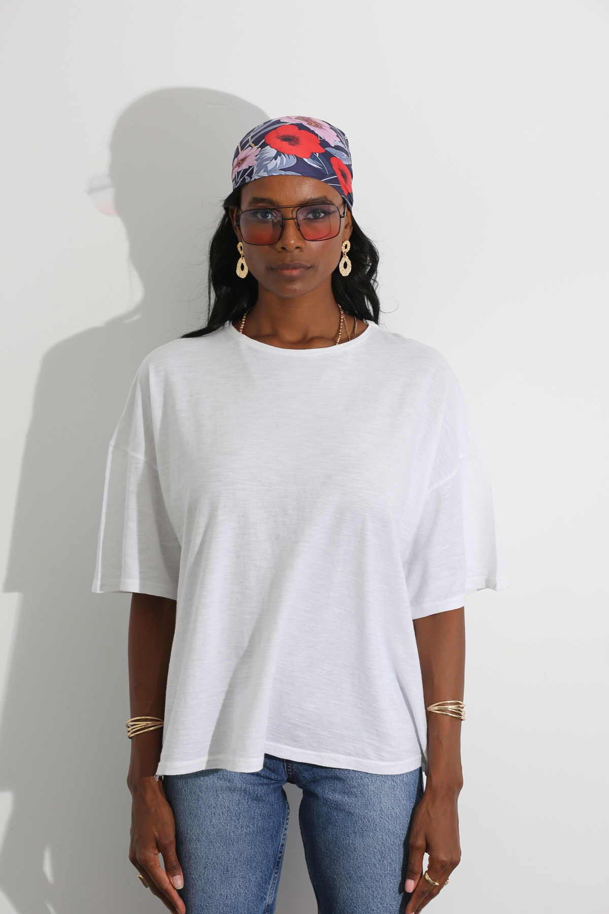 Beyaz Flamlı Tshirt 0304