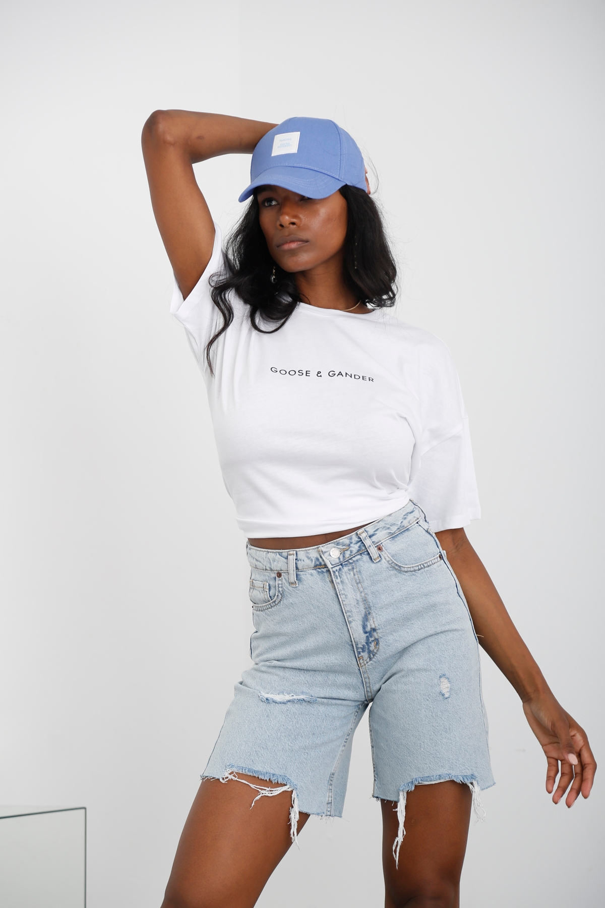 Beyaz Goose&Gander Baskılı Tshirt 210006