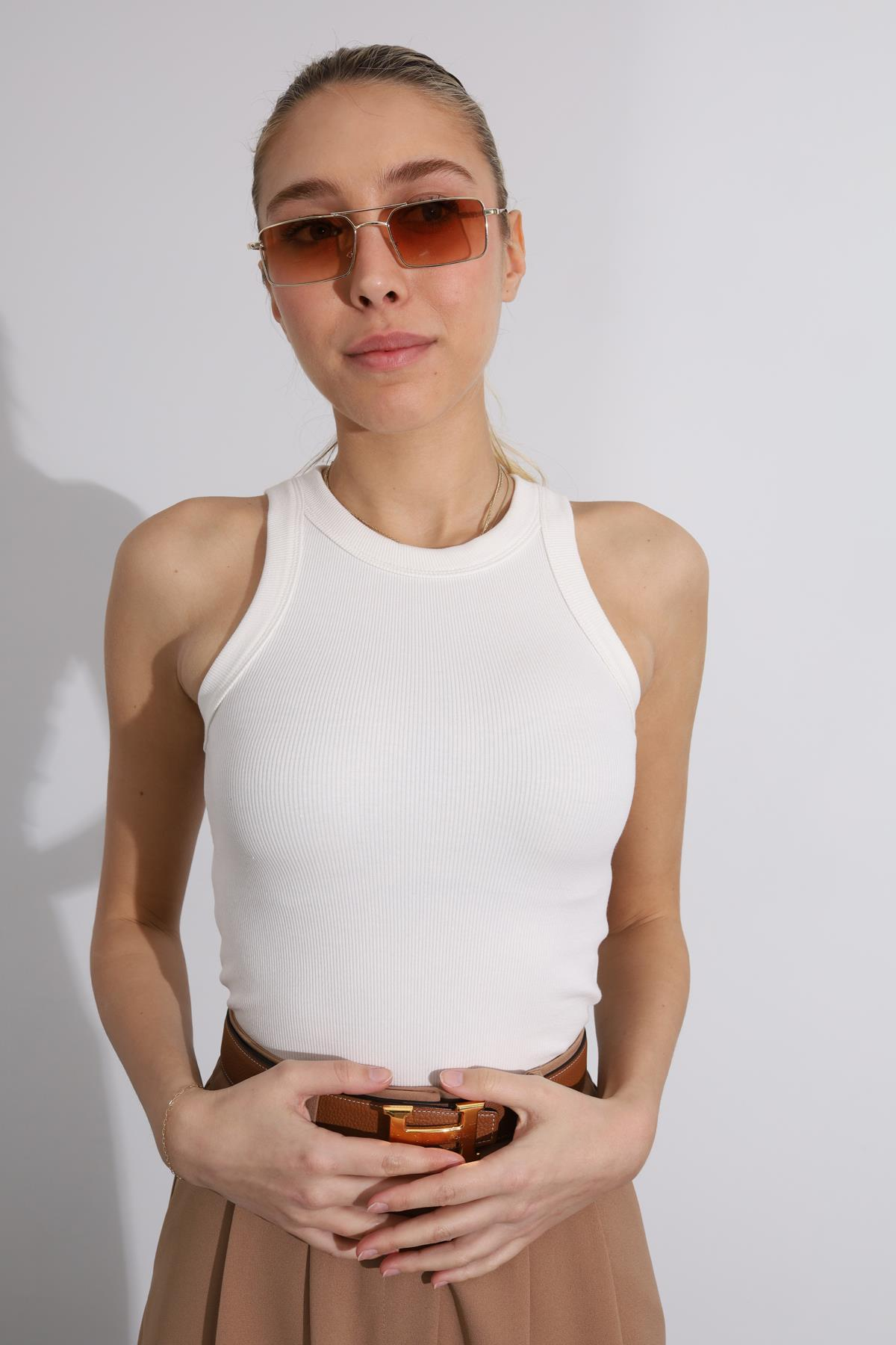Beyaz Halter Yaka Atlet 23067