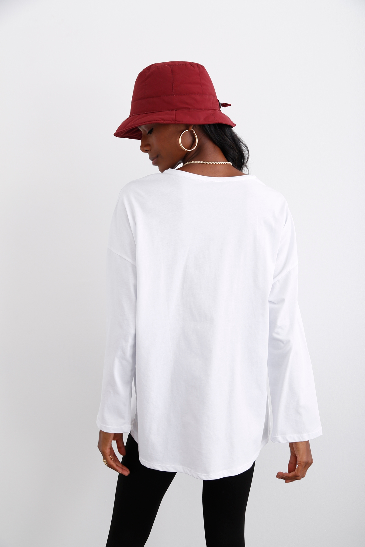 Beyaz Kalp Baskılı Tshirt 0011